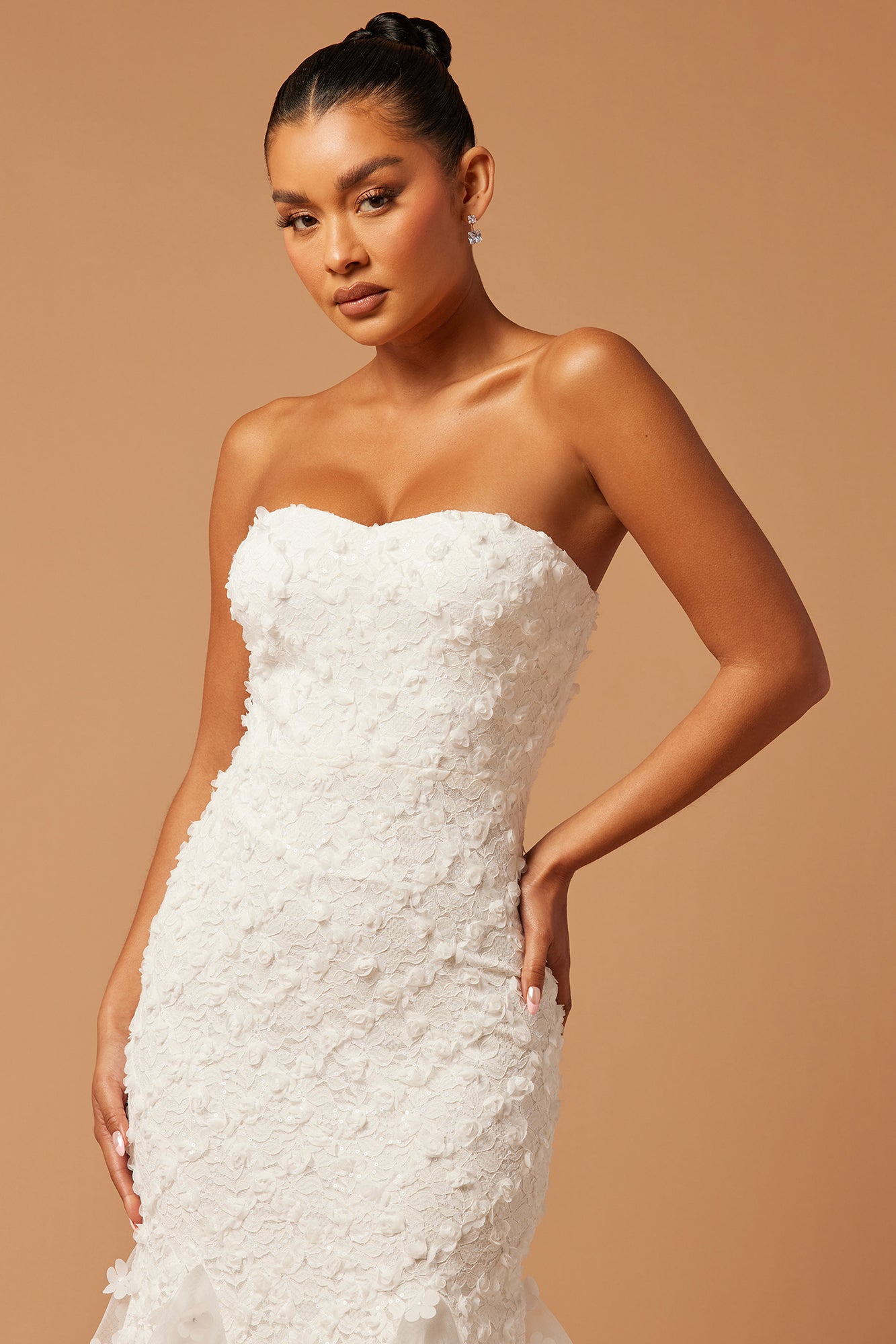 Carmen Floral Maxi Gown - White
