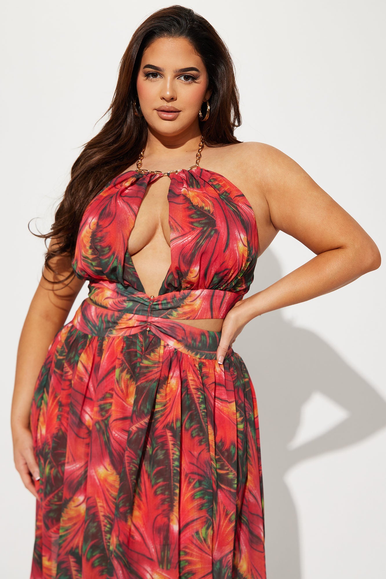 Hot In The Tropics Maxi Dress - Red/combo