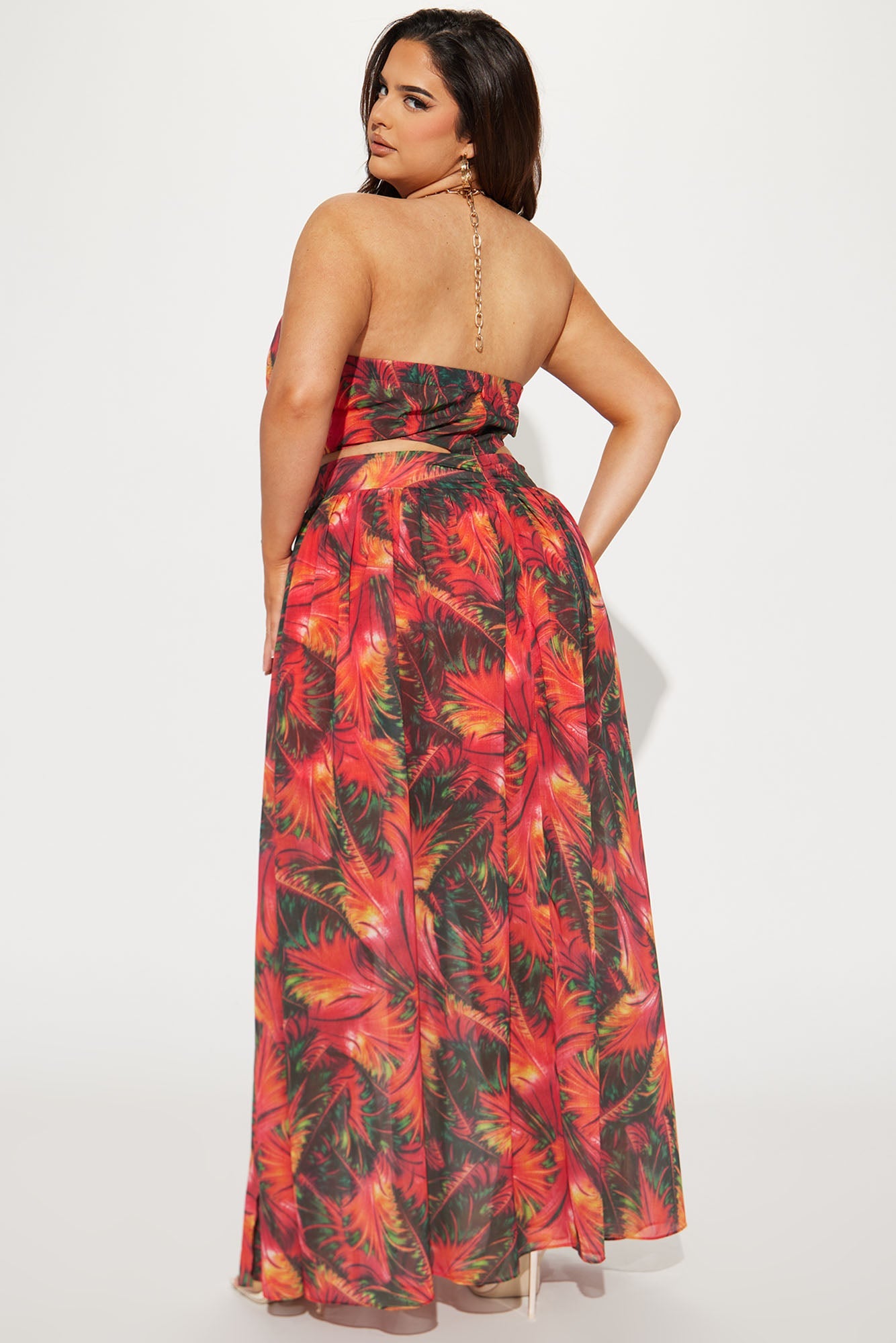 Hot In The Tropics Maxi Dress - Red/combo