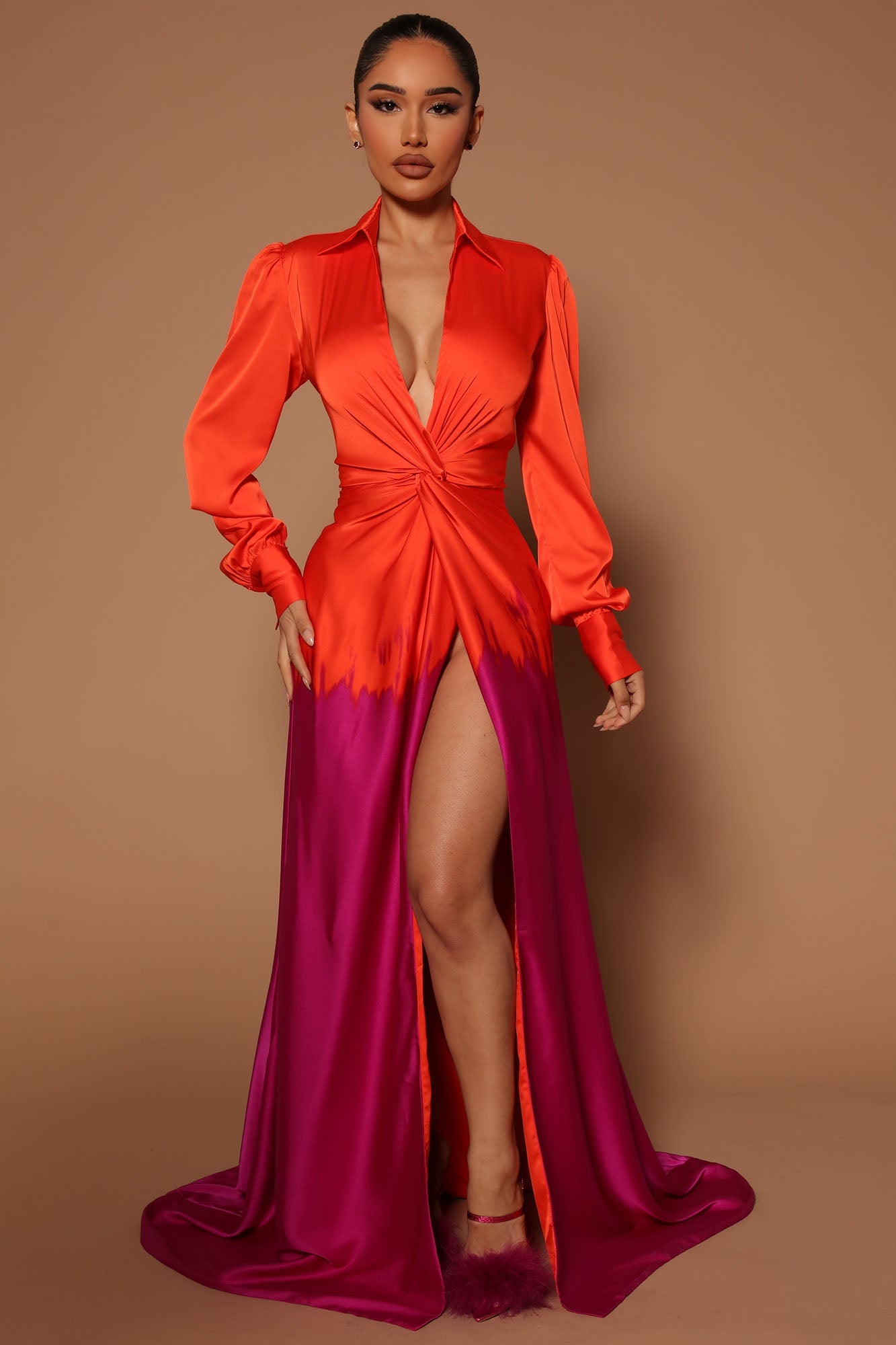 orange ombre maxi dress Vestido Maxi Under The Sun Ombre - Naranja/Combinado
