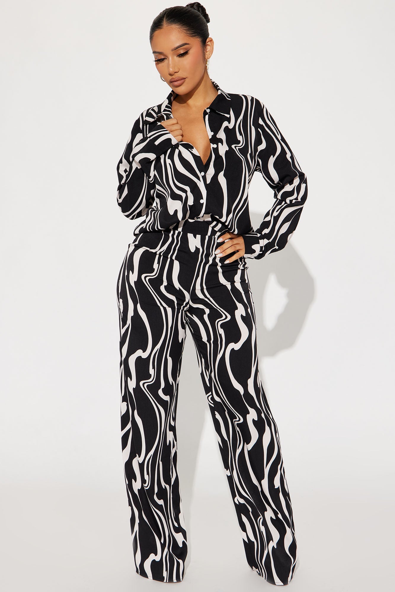 Valentina Pant Set - Black/White