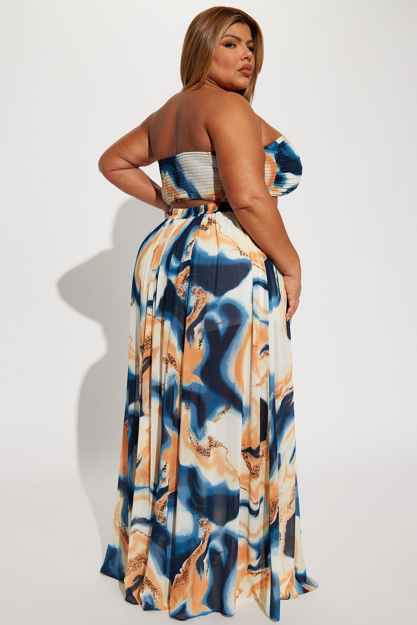 Marissa Maxi Skirt Set - Navy