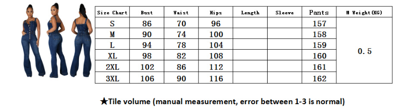 Platform Women Casual Sexy Strap Denim Jumpsuit Wide Leg Pants