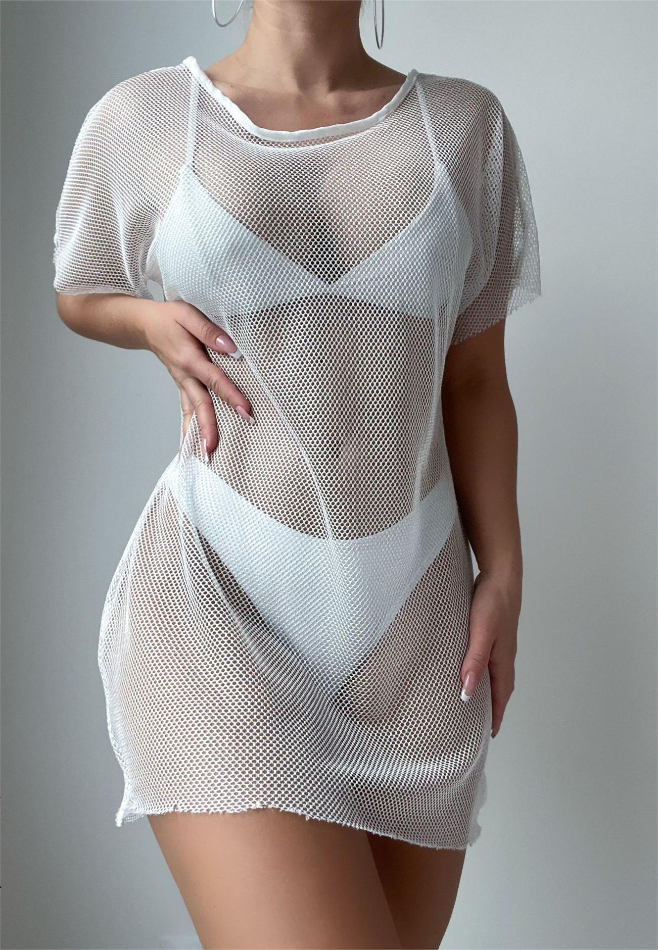 Sexy See Through Mesh Beach Cover Up