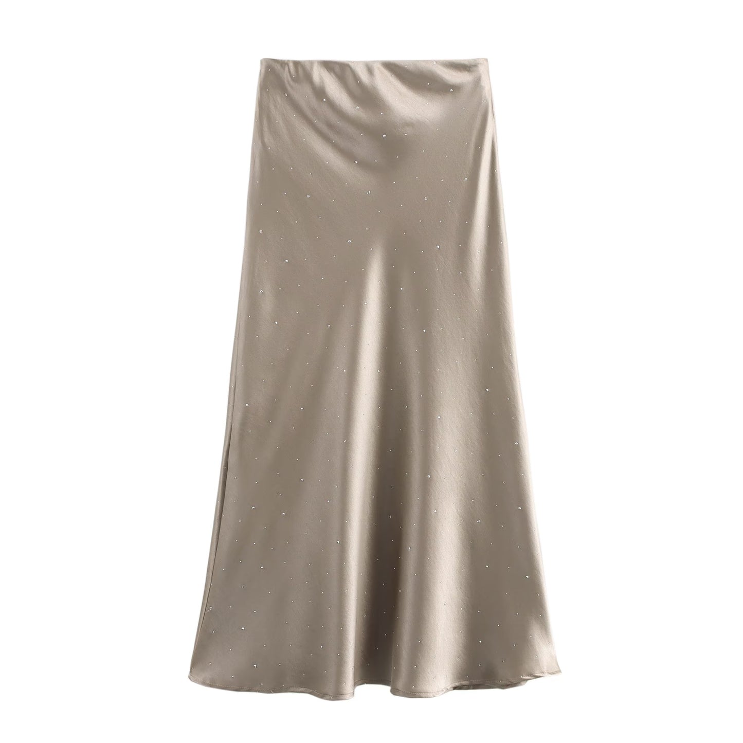 Spring Women Clothing Slimming Solid Color Rhinestone Fit Fishtail Long Skirt