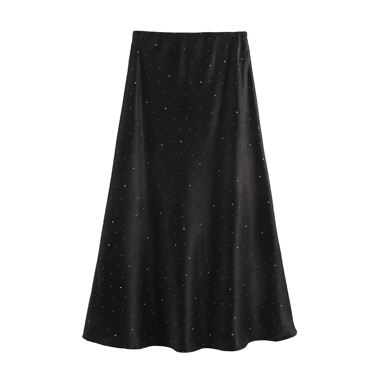 Spring Women Clothing Slimming Solid Color Rhinestone Fit Fishtail Long Skirt