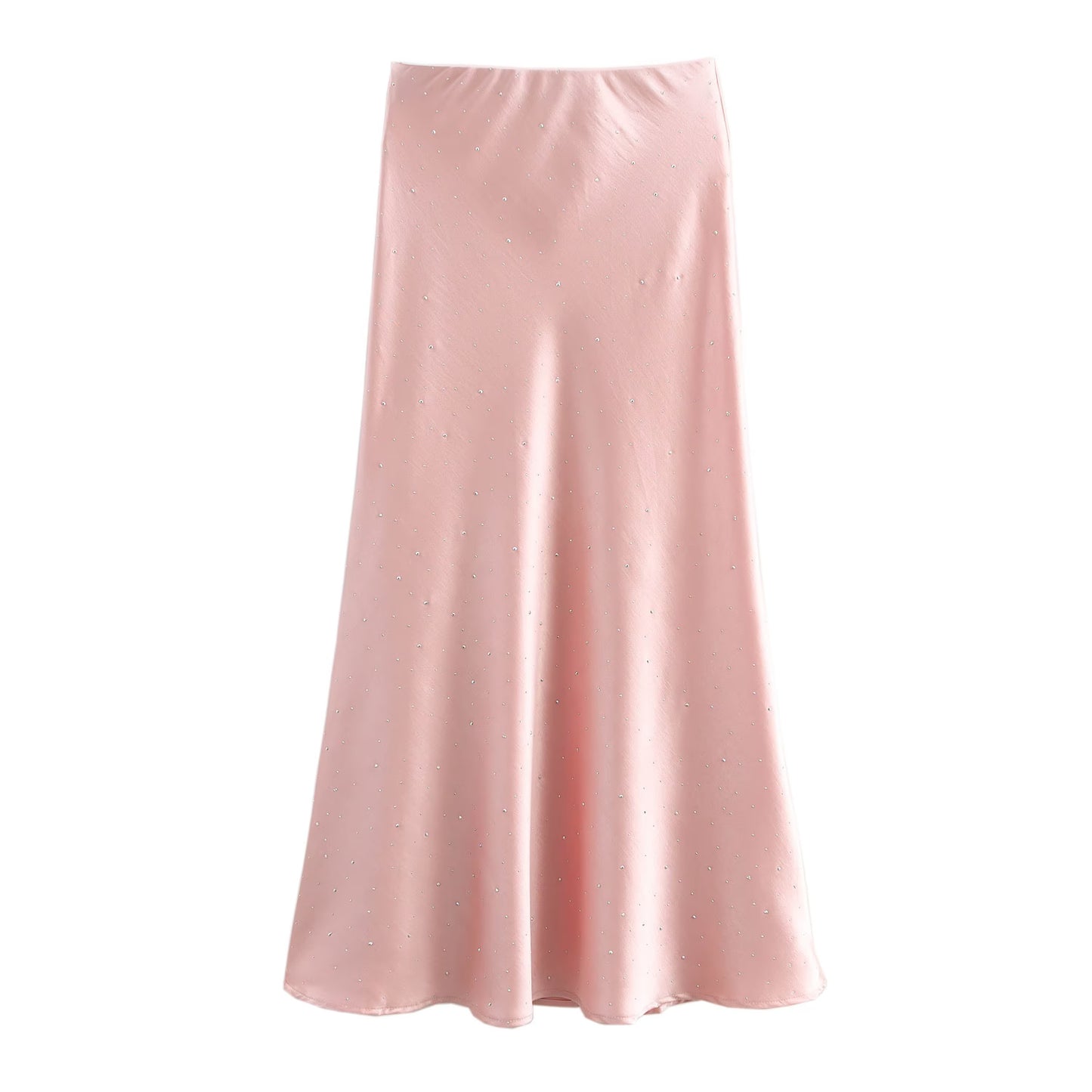 Spring Women Clothing Slimming Solid Color Rhinestone Fit Fishtail Long Skirt