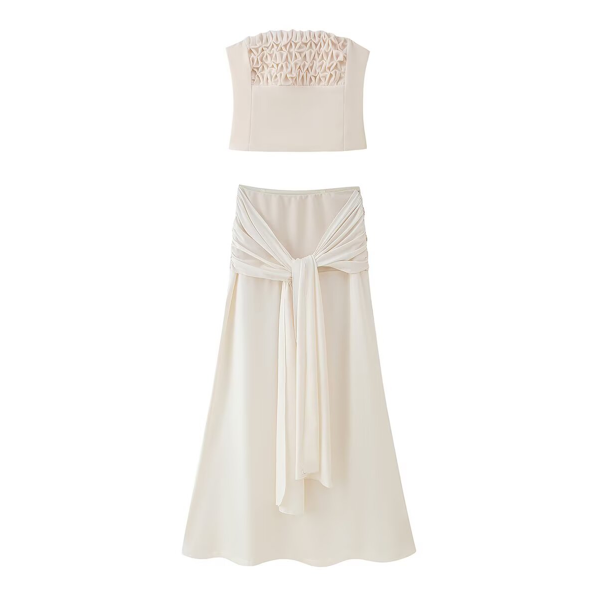 Vacation Sexy Tube Top Ribbon Skirt Sets
