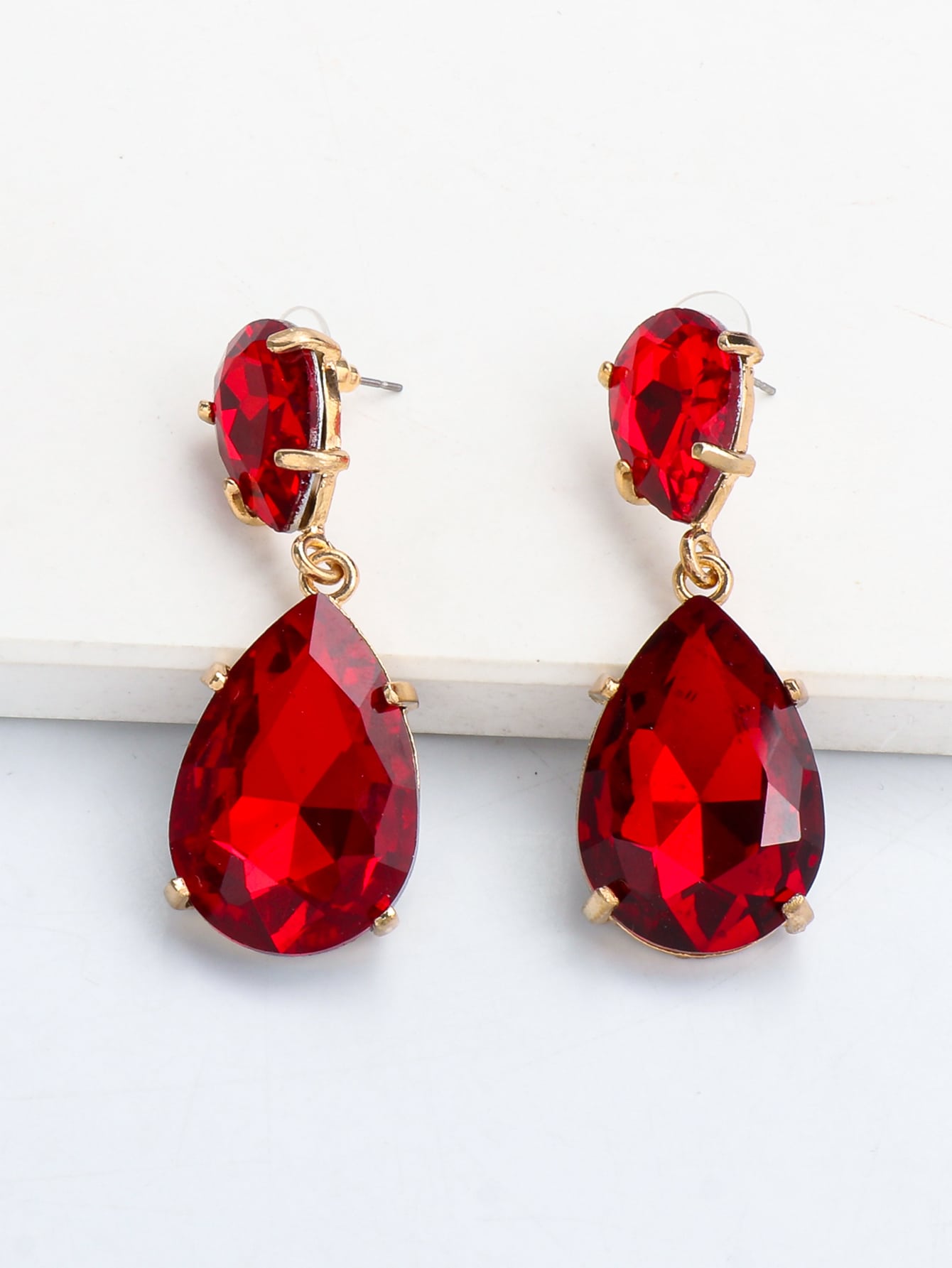 Rhinestone Water Drop Earrings