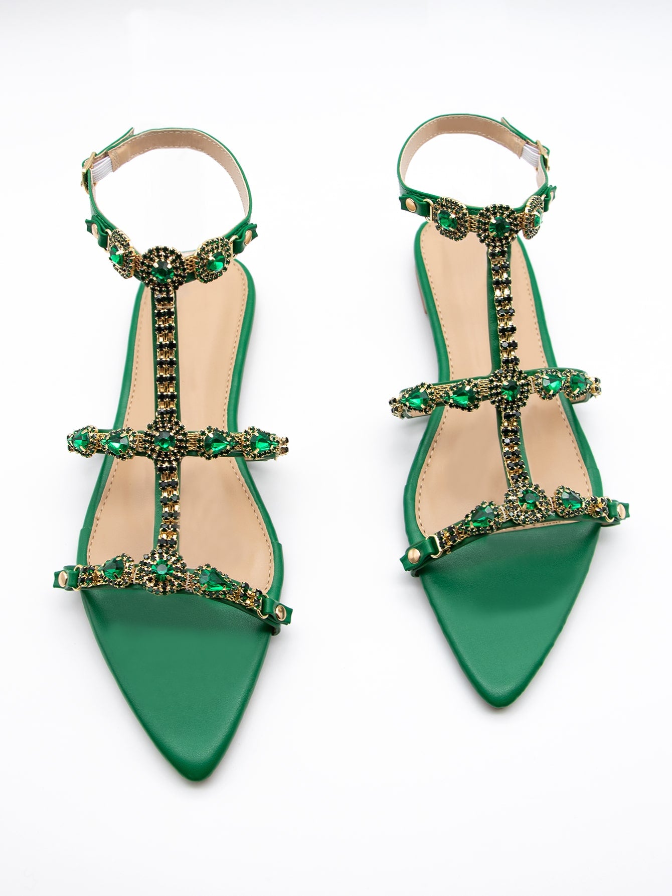 Women Rhinestone Decor Ankle Strap Sandals, Glamorous Sandals