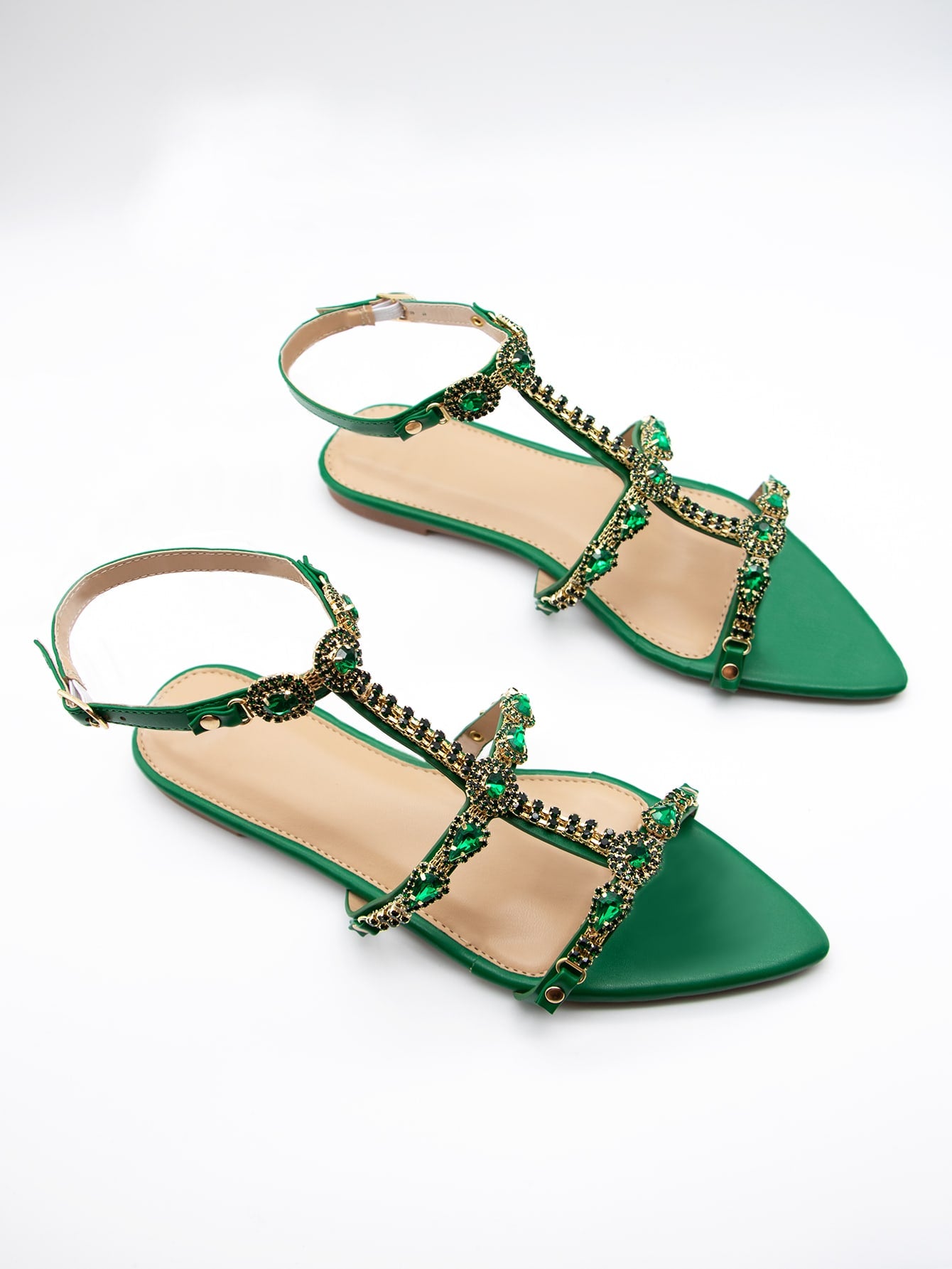 Women Rhinestone Decor Ankle Strap Sandals, Glamorous Sandals