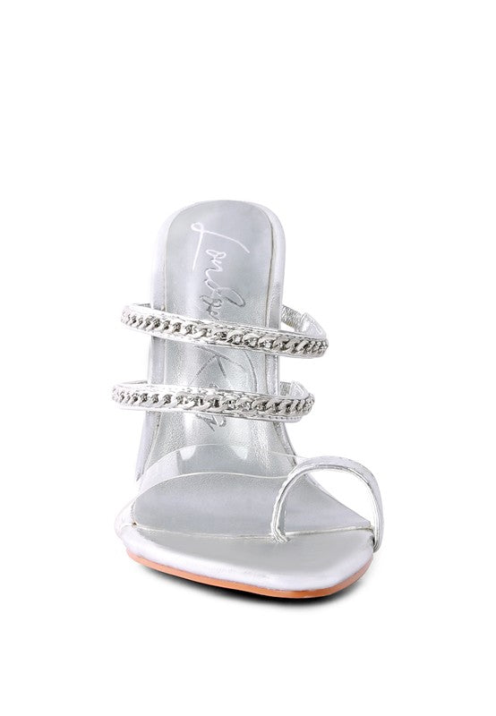 TICKLE ME HIGH HEELED TOE RING SANDALS