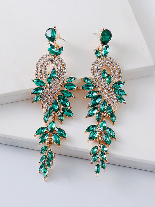 Rhinestone Decor Drop Earrings