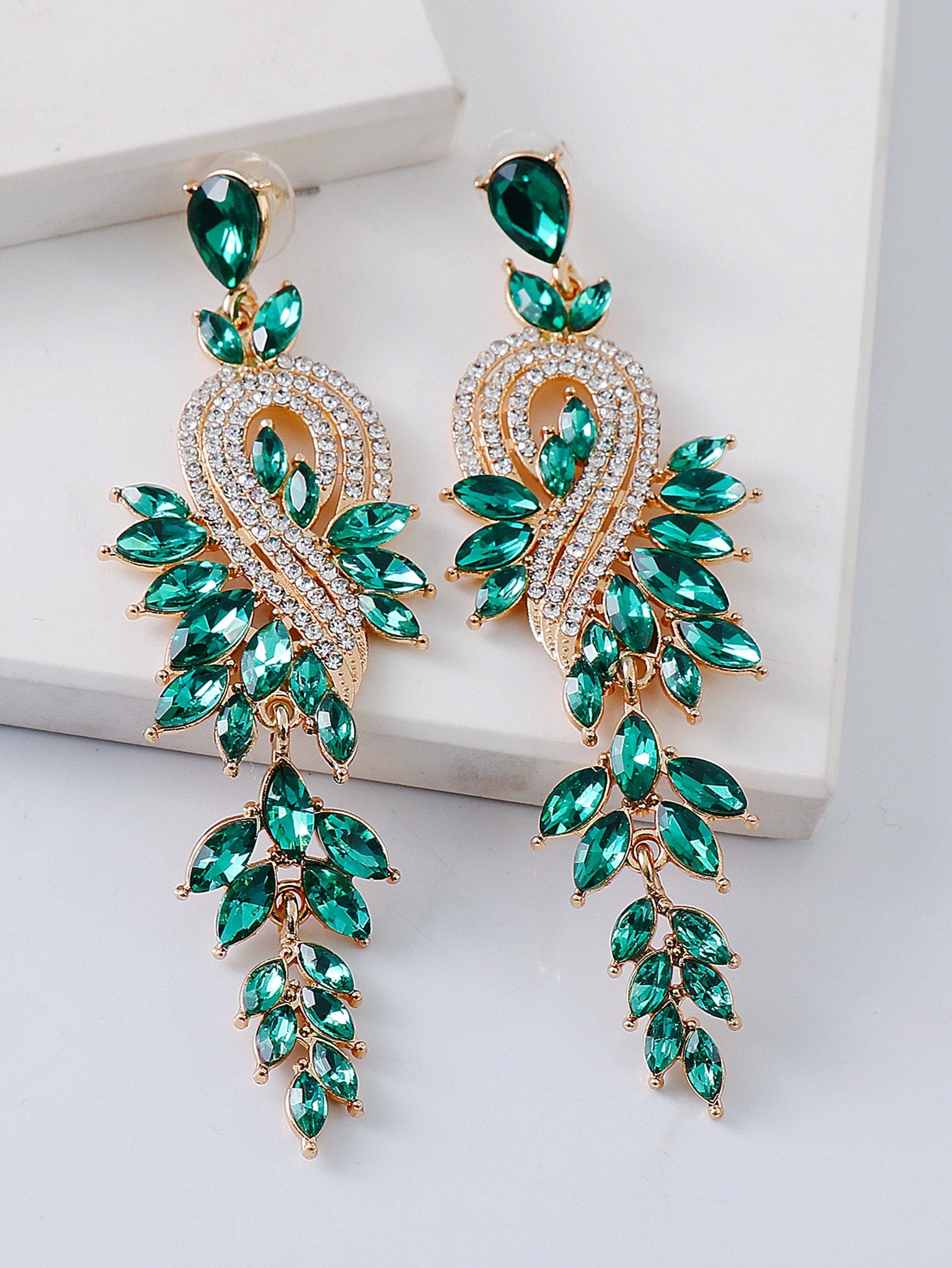 Rhinestone Decor Drop Earrings