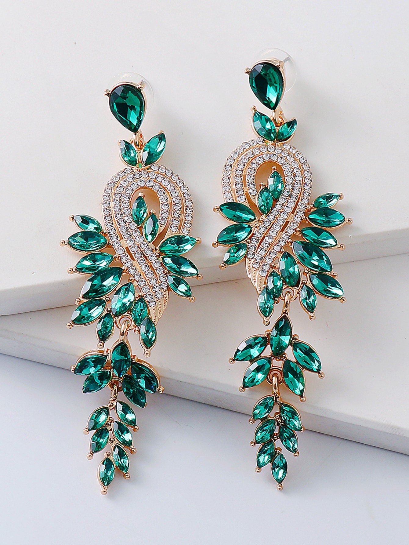 Rhinestone Decor Drop Earrings