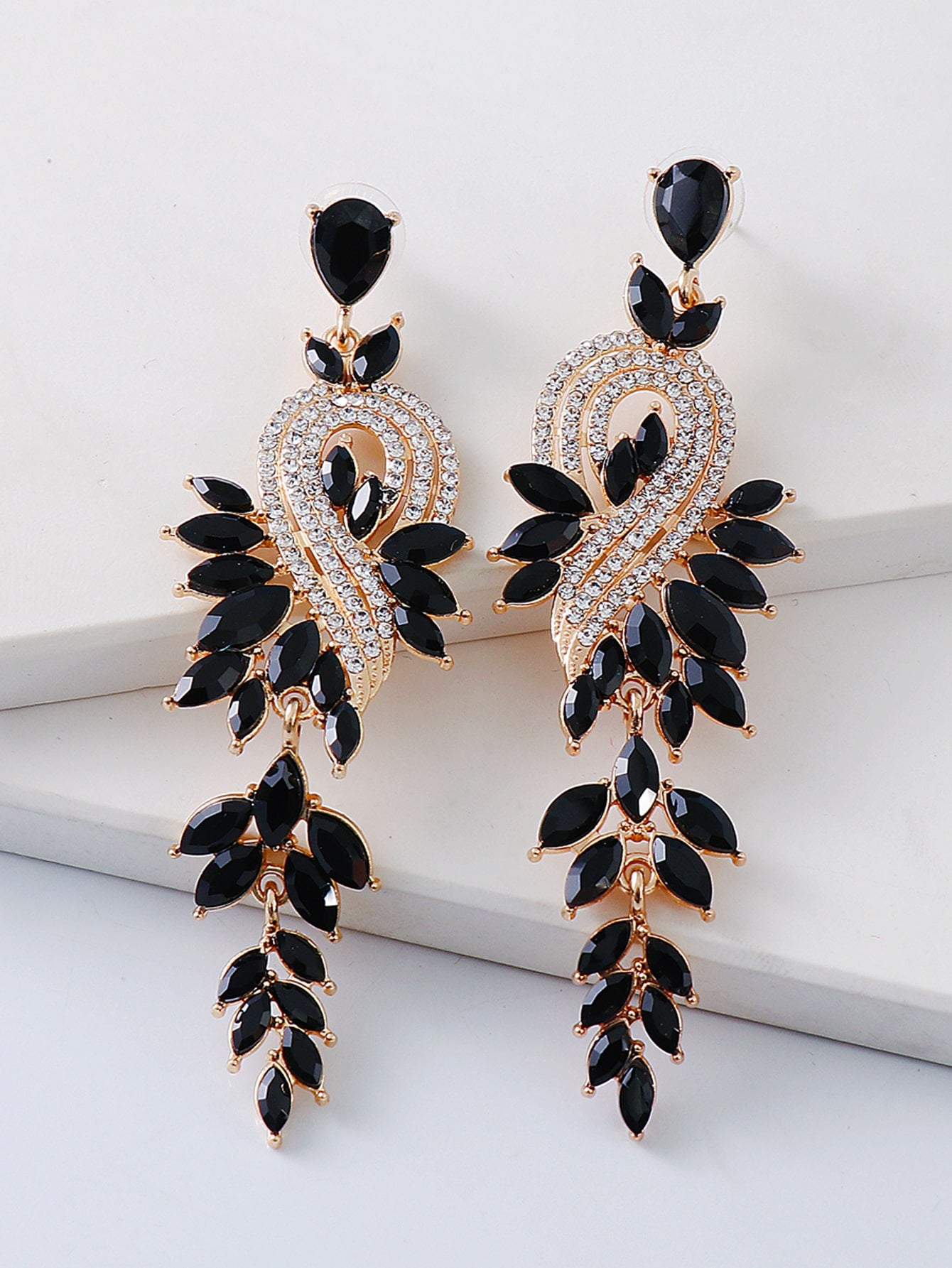 Rhinestone Decor Drop Earrings