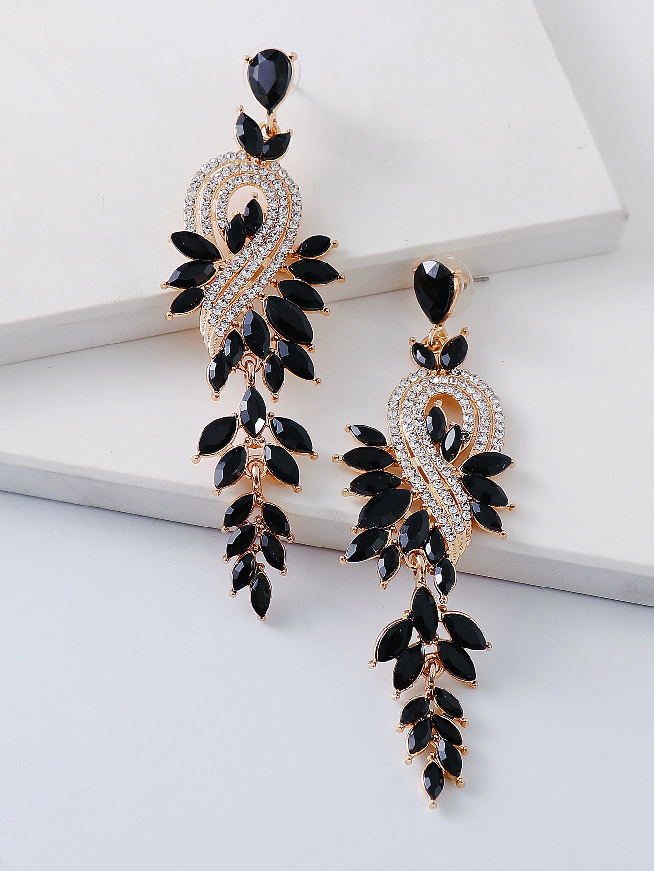 Rhinestone Decor Drop Earrings