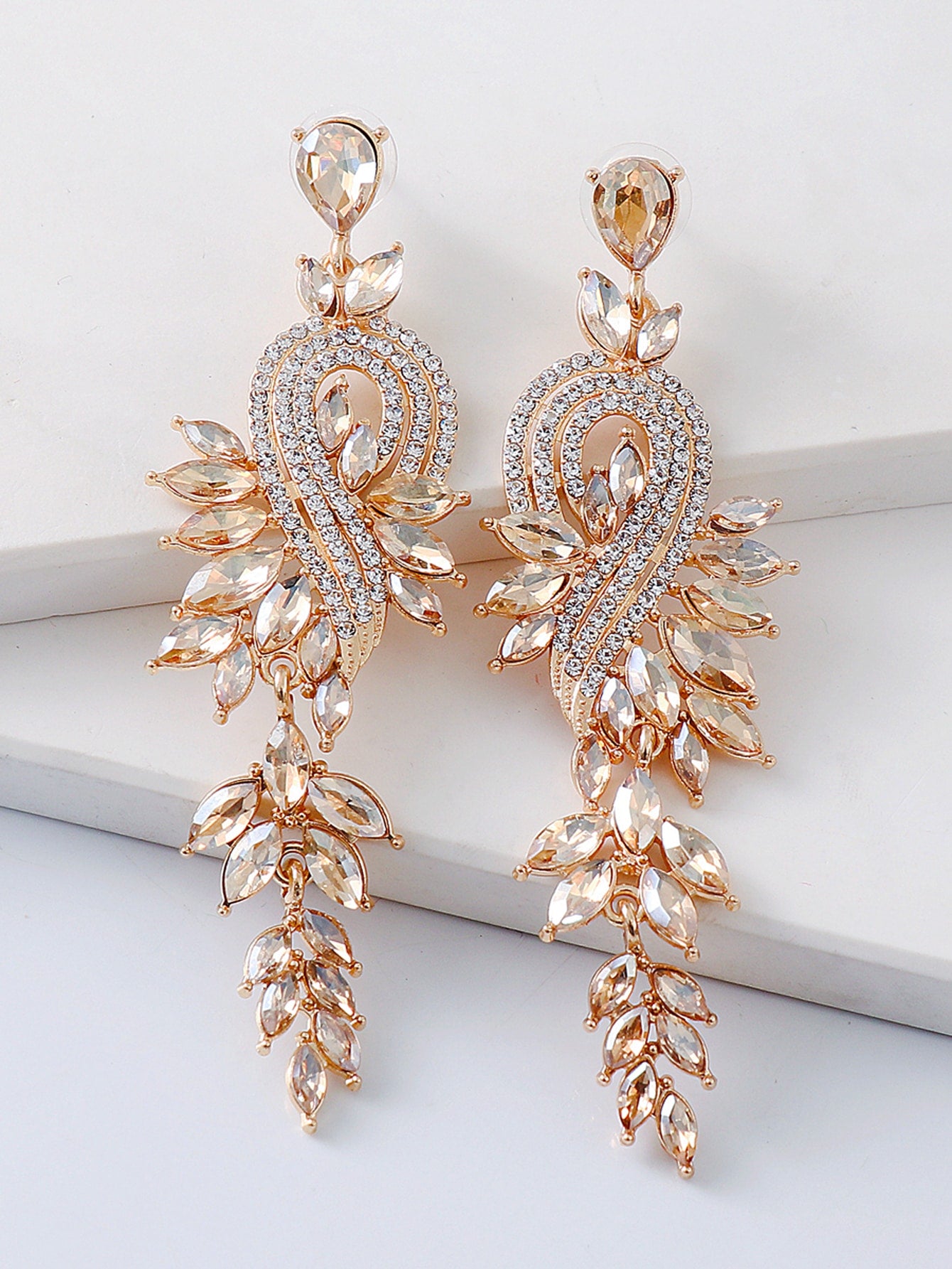 Rhinestone Decor Drop Earrings