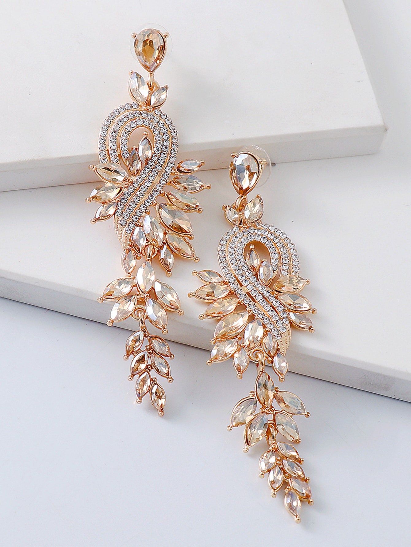 Rhinestone Decor Drop Earrings