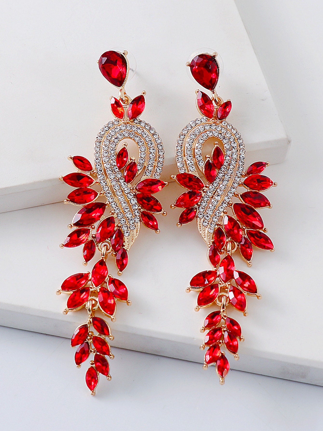 Rhinestone Decor Drop Earrings