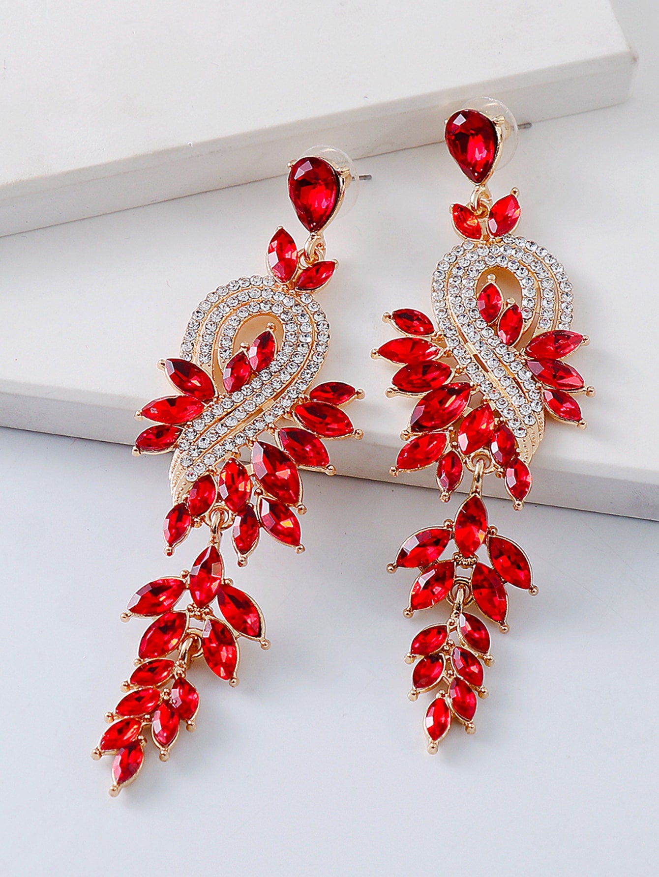 Rhinestone Decor Drop Earrings