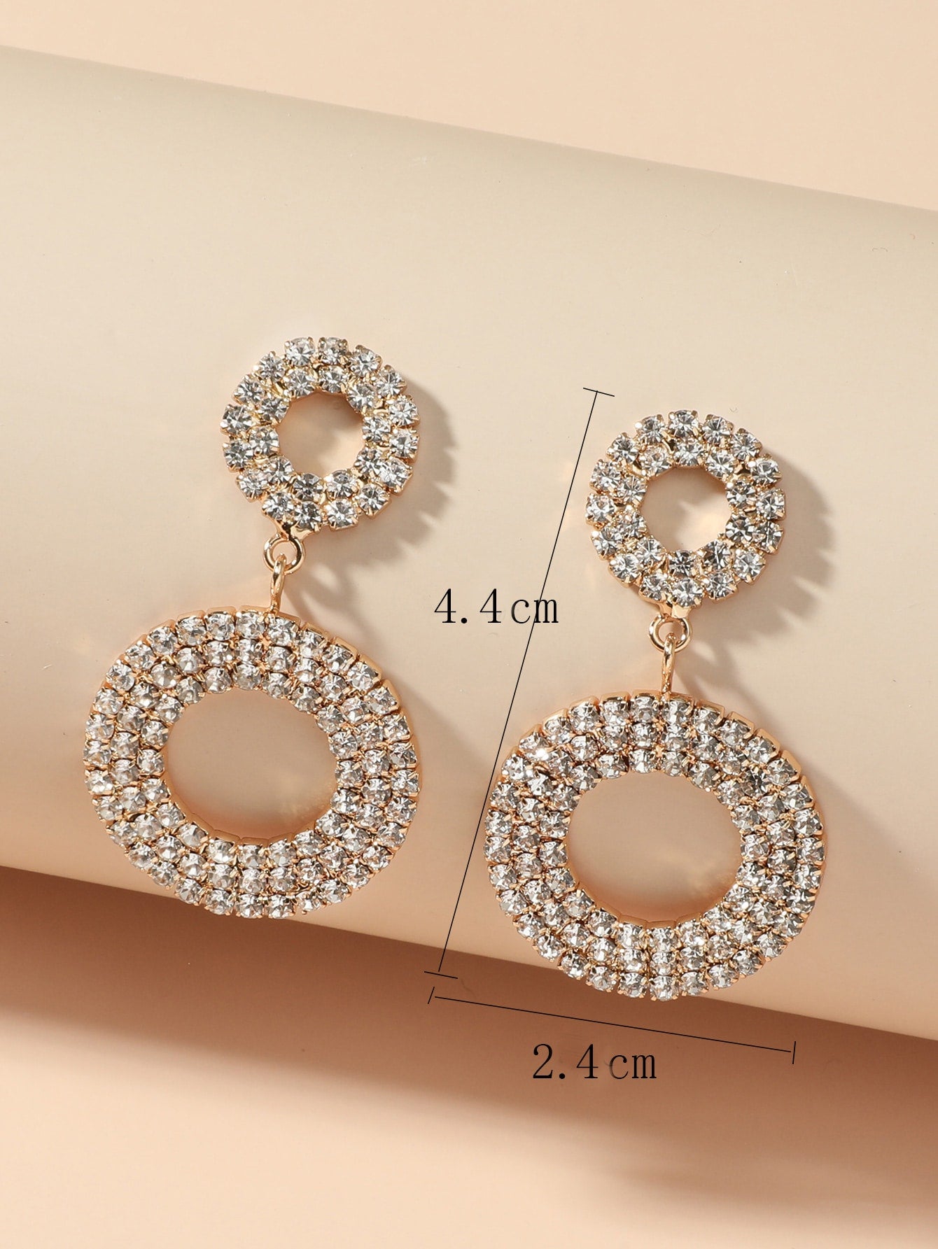 Rhinestone Circle Drop Earrings