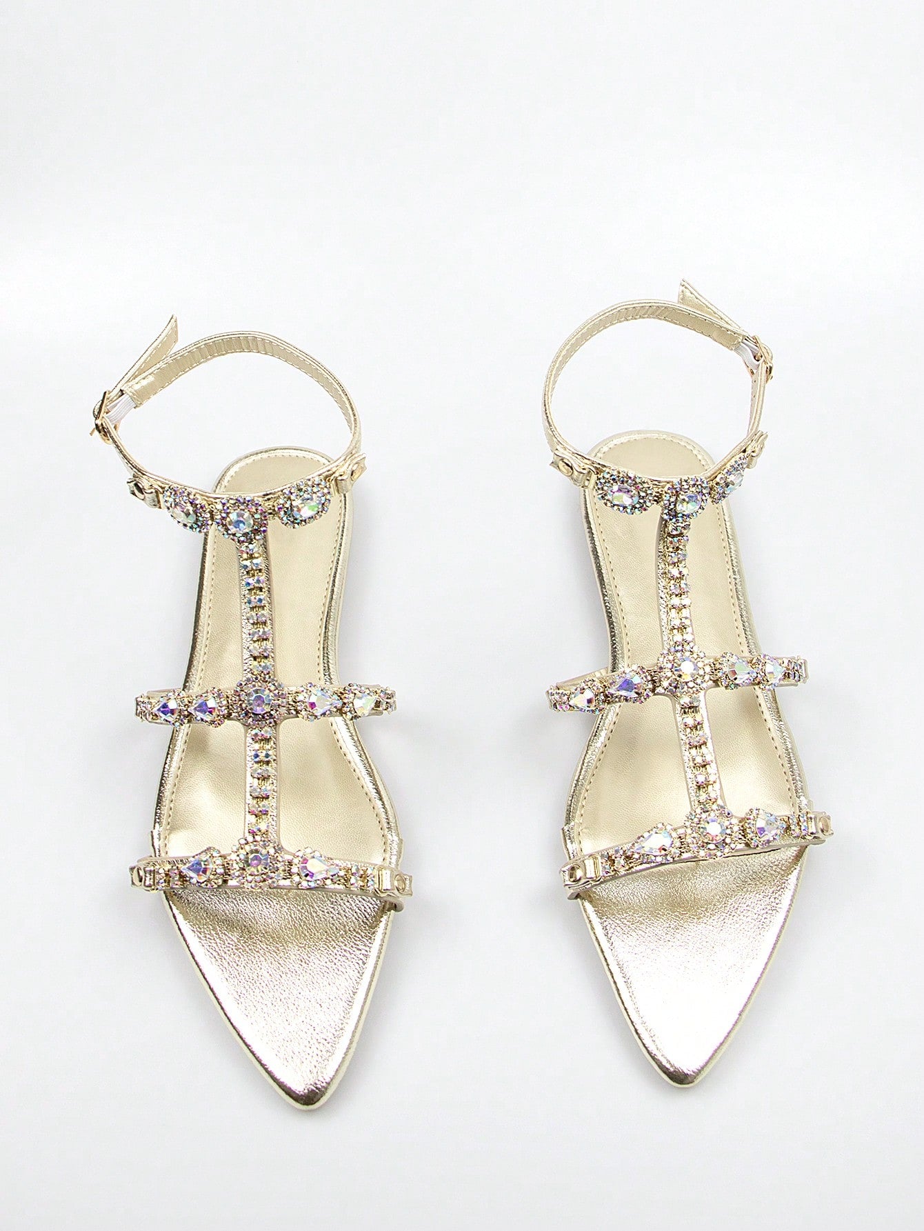 Women Rhinestone Decor Ankle Strap Sandals, Glamorous Sandals