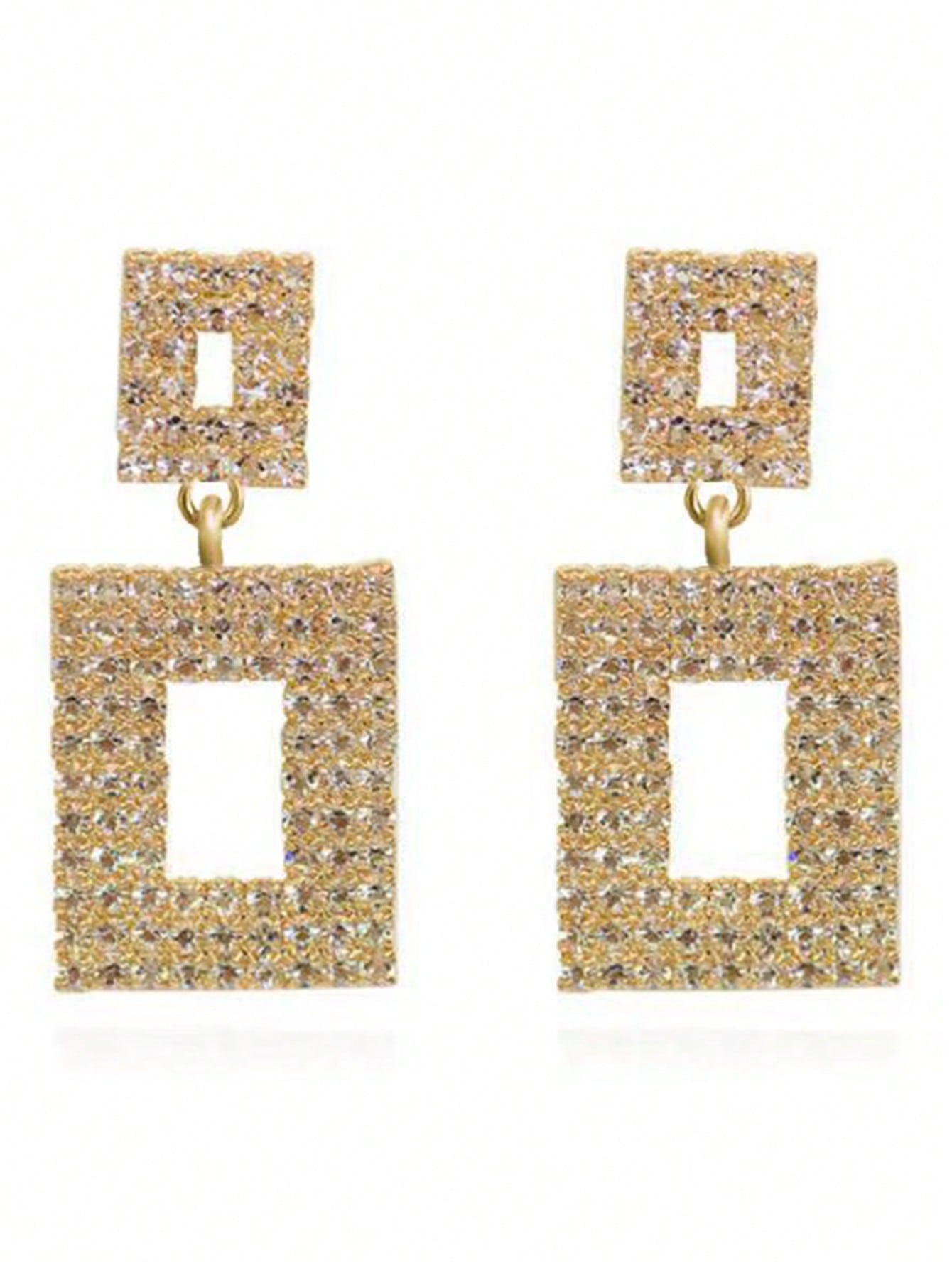 Rhinestone Circle Drop Earrings