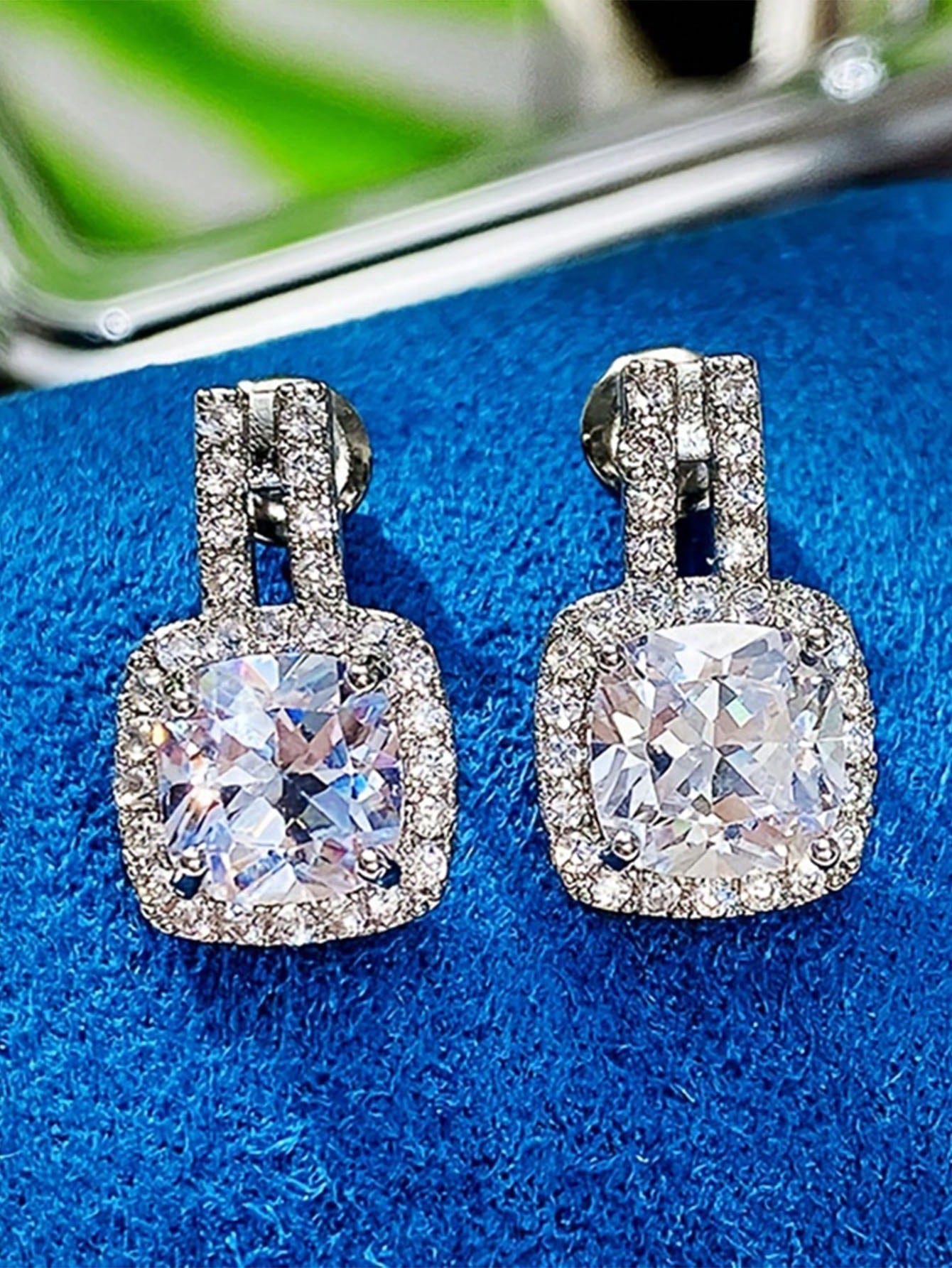 Rhinestone Circle Drop Earrings