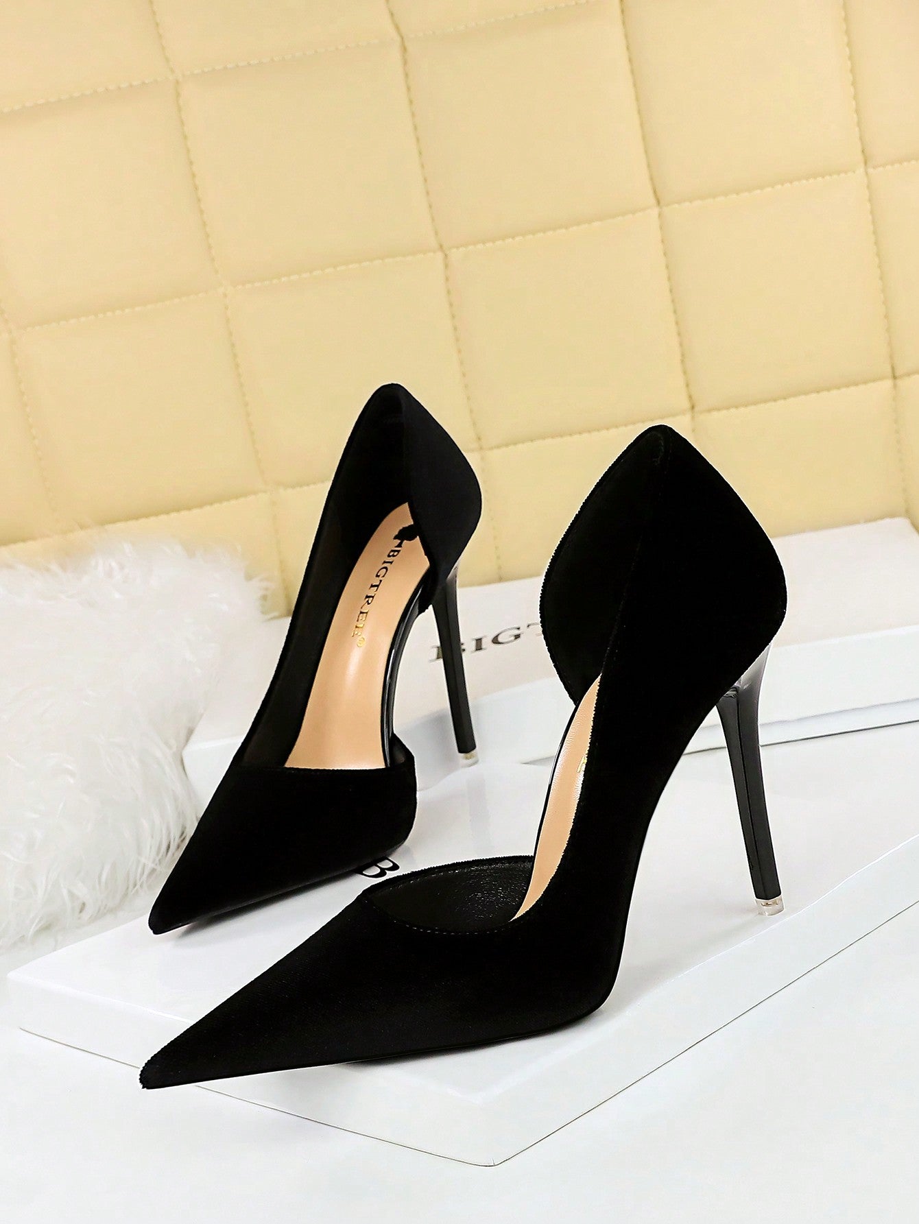 Cutout Suede Stiletto Pumps