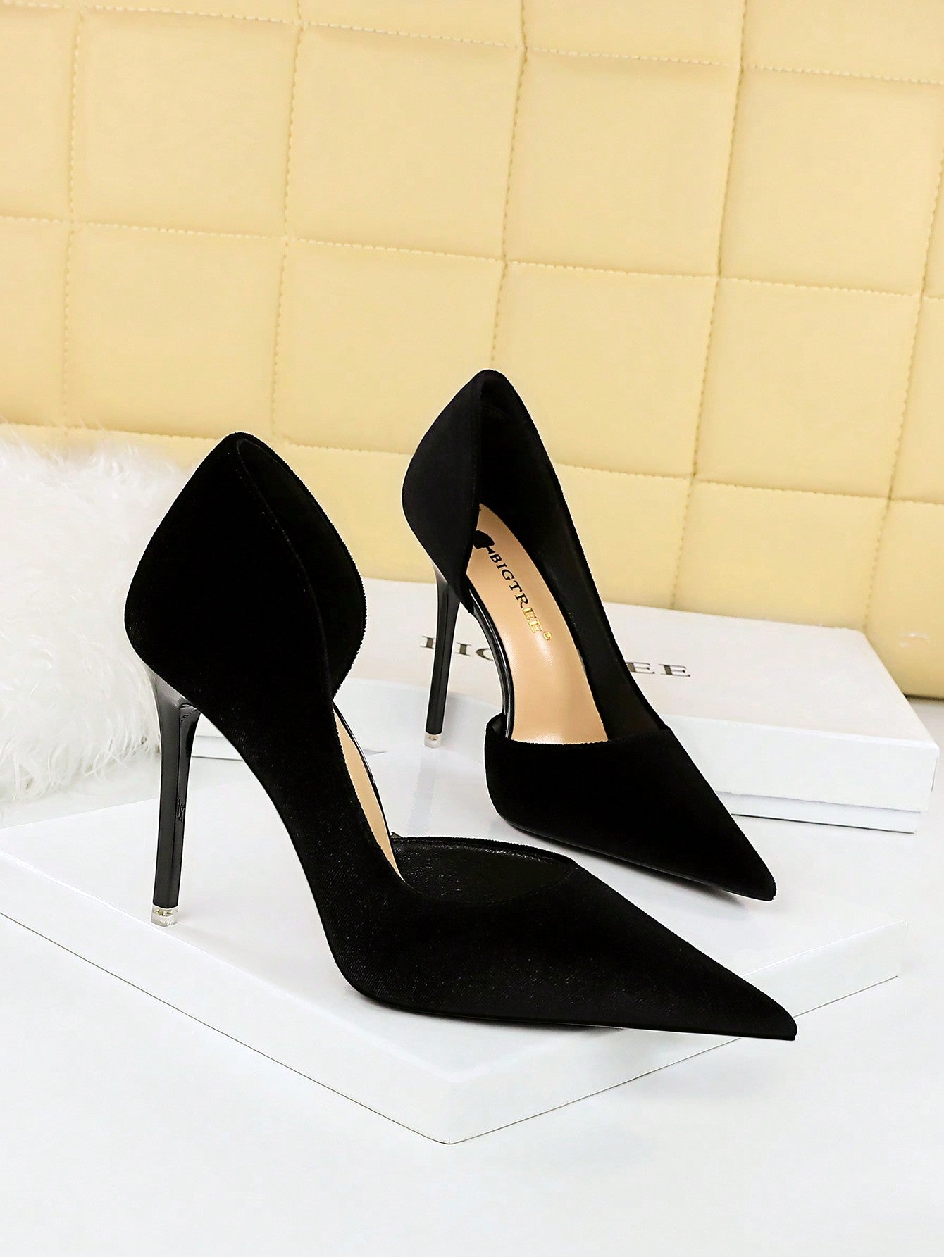 Cutout Suede Stiletto Pumps