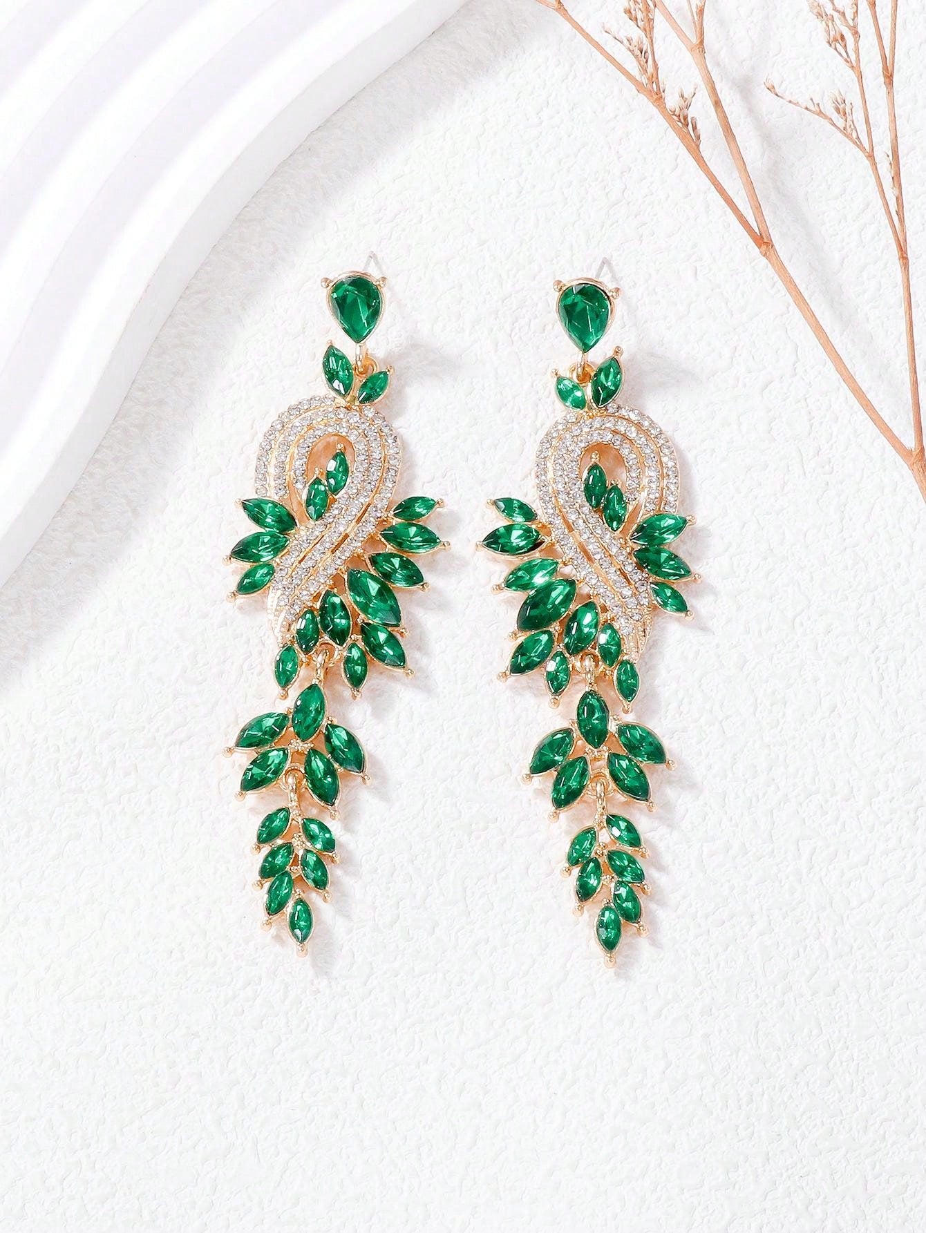 Rhinestone Decor Drop Earrings