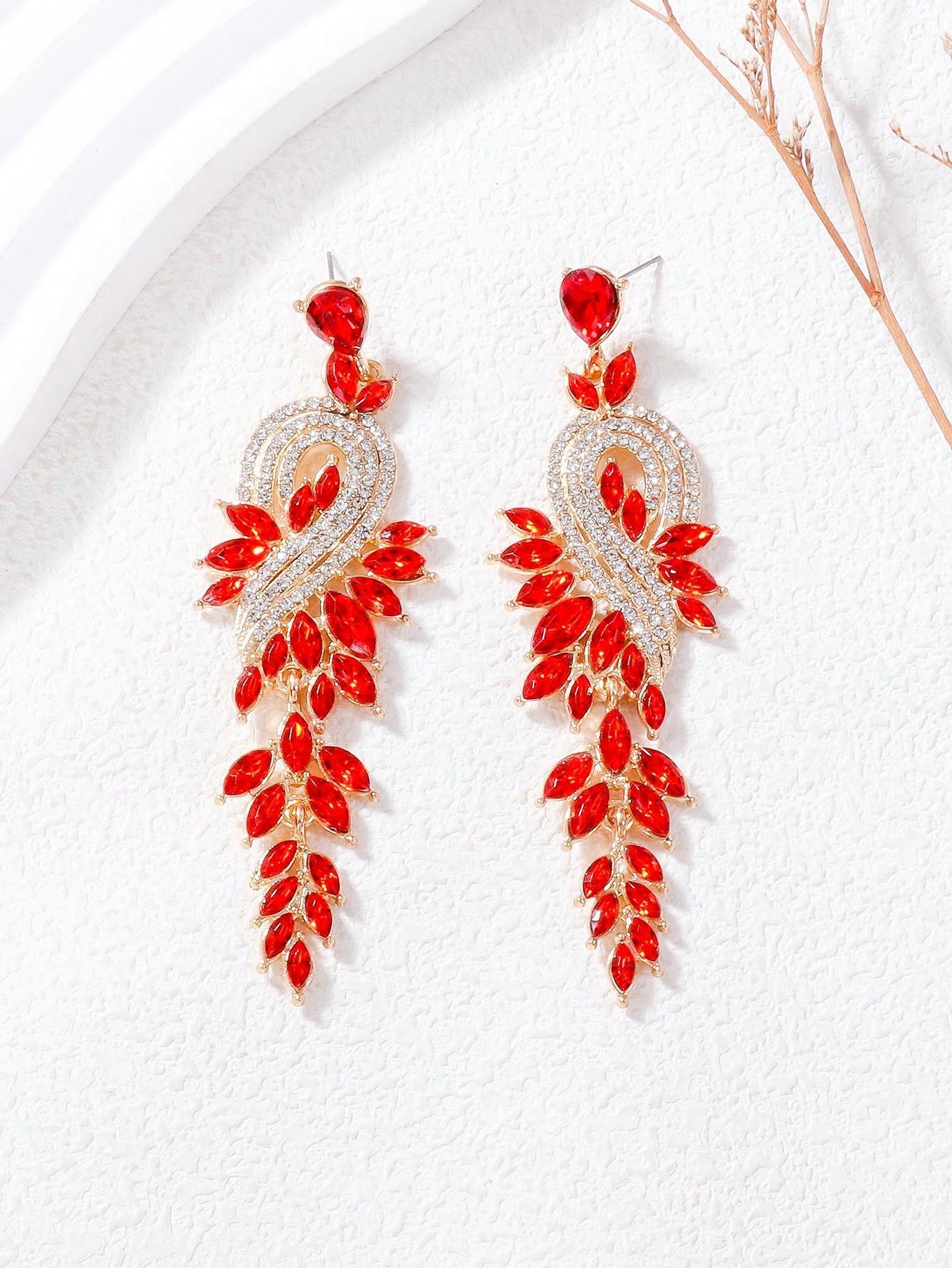 Rhinestone Decor Drop Earrings