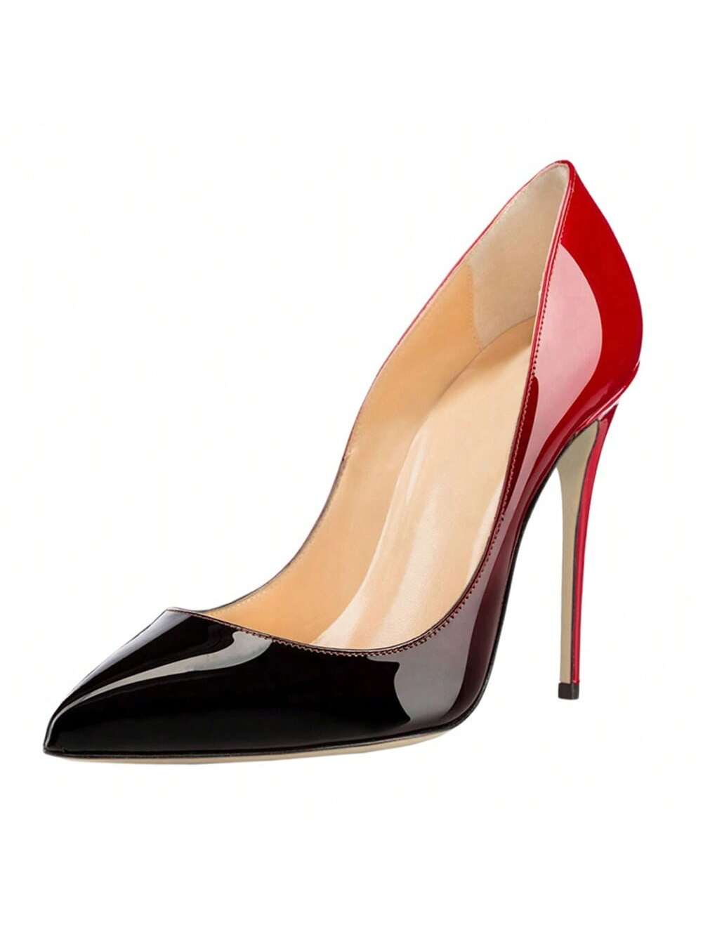 Patent Leather Animal Print Pointy Toes High Heels Pumps