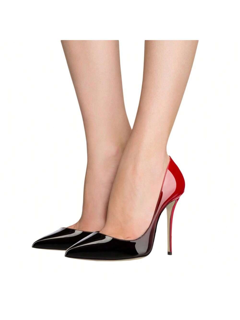 Patent Leather Animal Print Pointy Toes High Heels Pumps