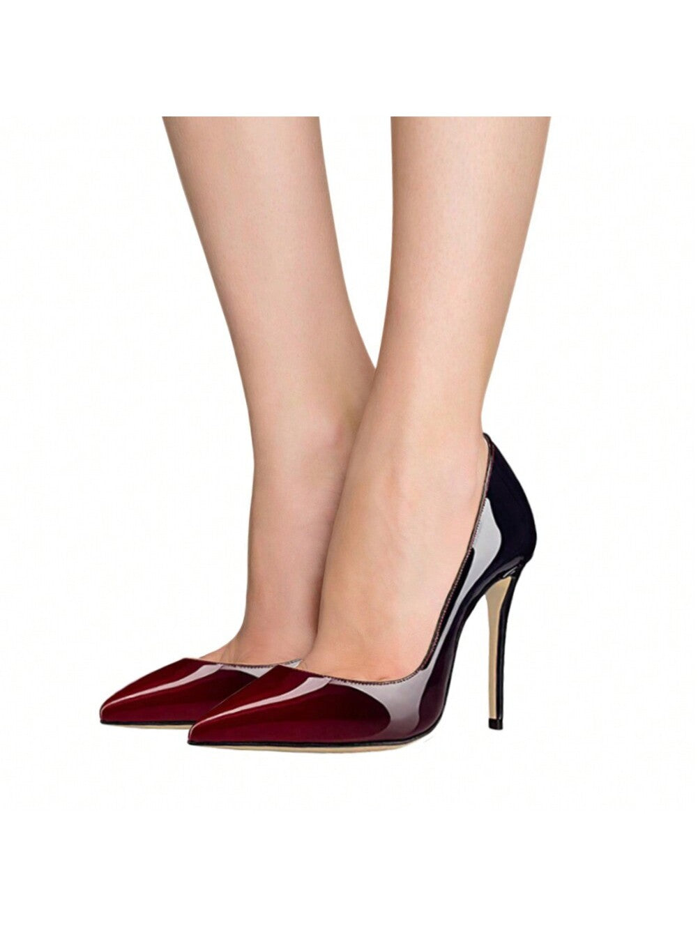 Patent Leather Animal Print Pointy Toes High Heels Pumps