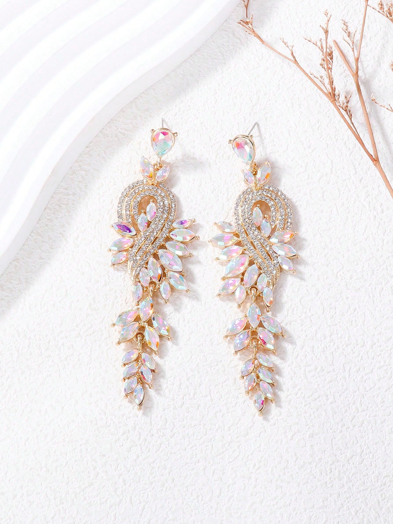 Rhinestone Decor Drop Earrings