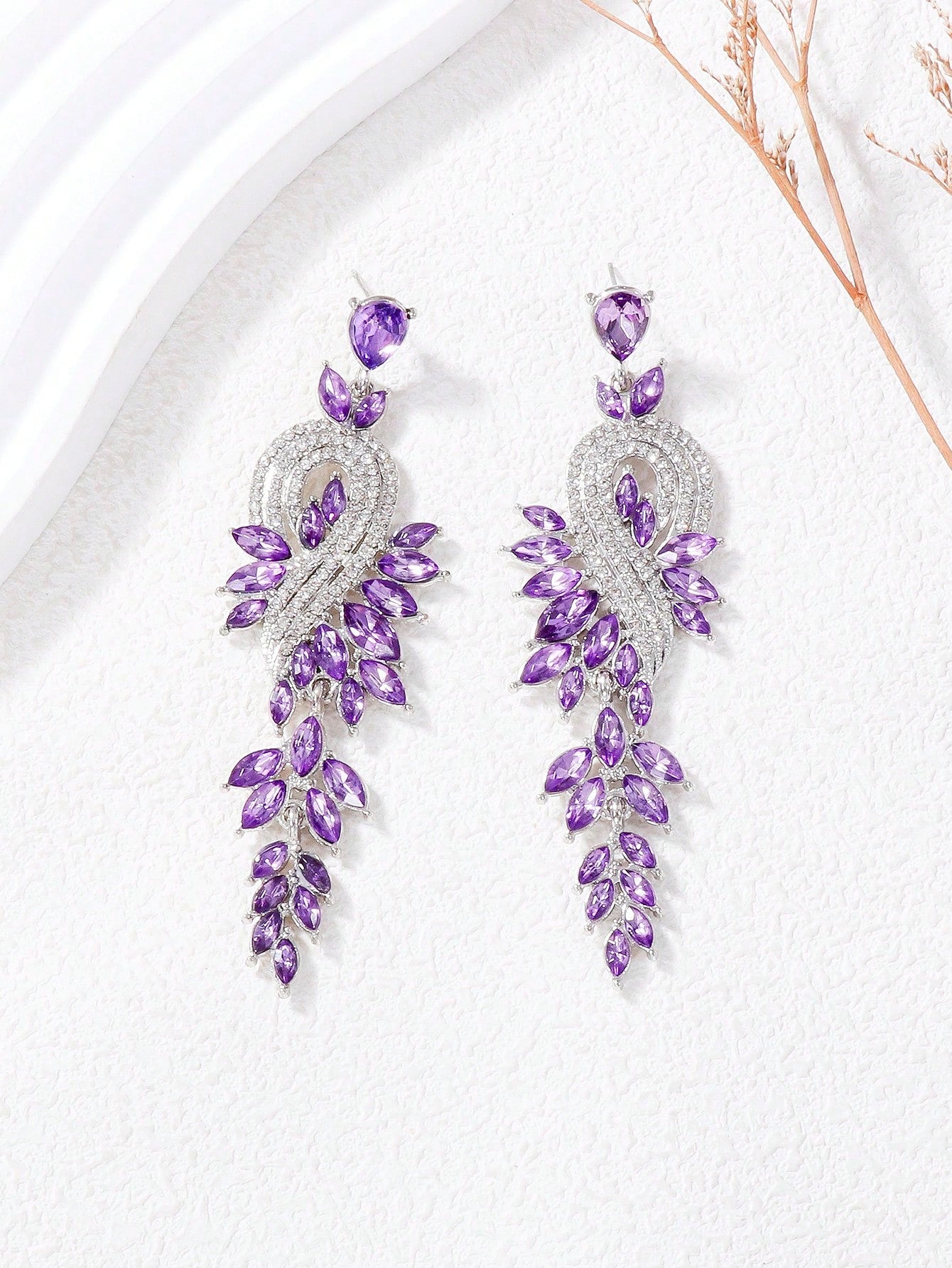 Rhinestone Decor Drop Earrings