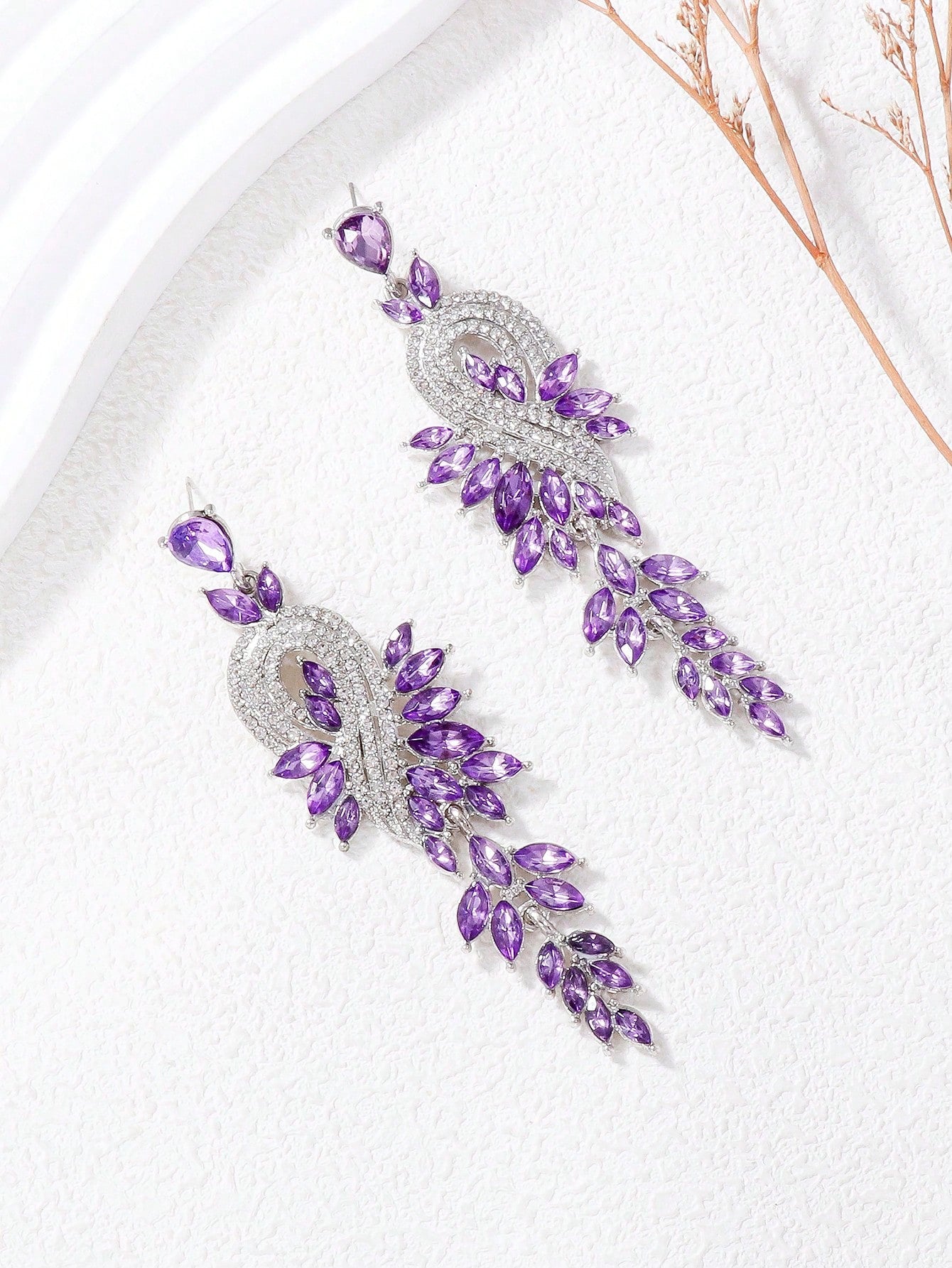 Rhinestone Decor Drop Earrings