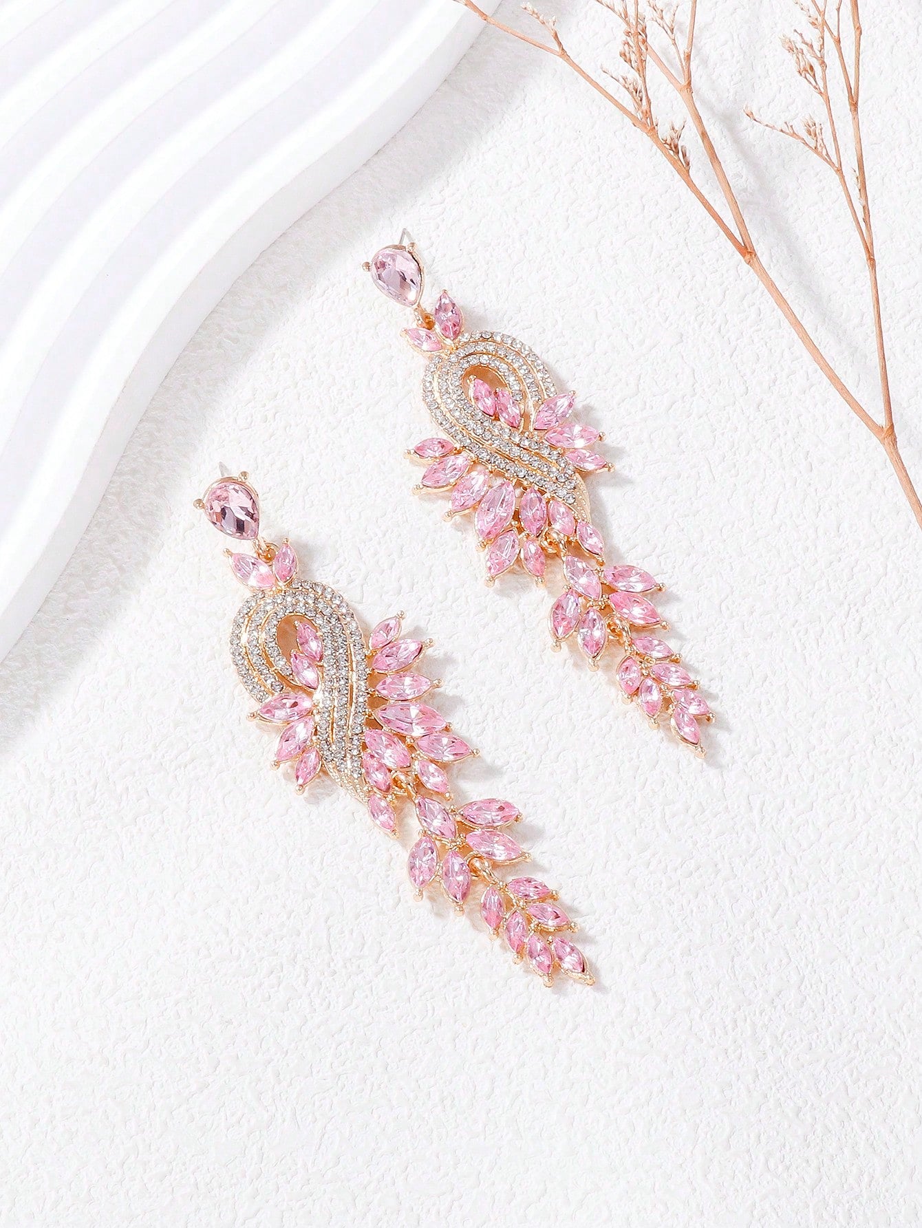 Rhinestone Decor Drop Earrings