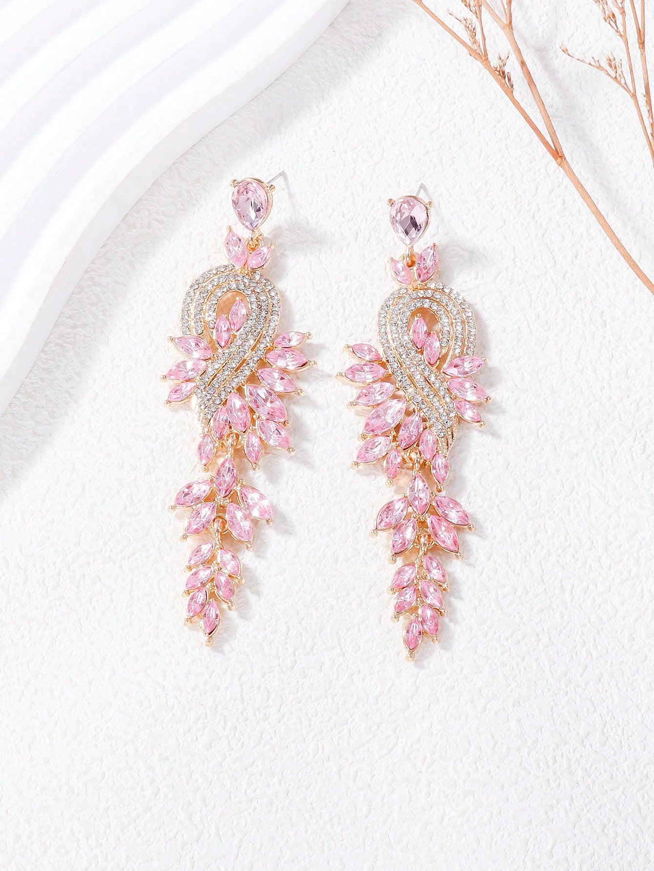 Rhinestone Decor Drop Earrings