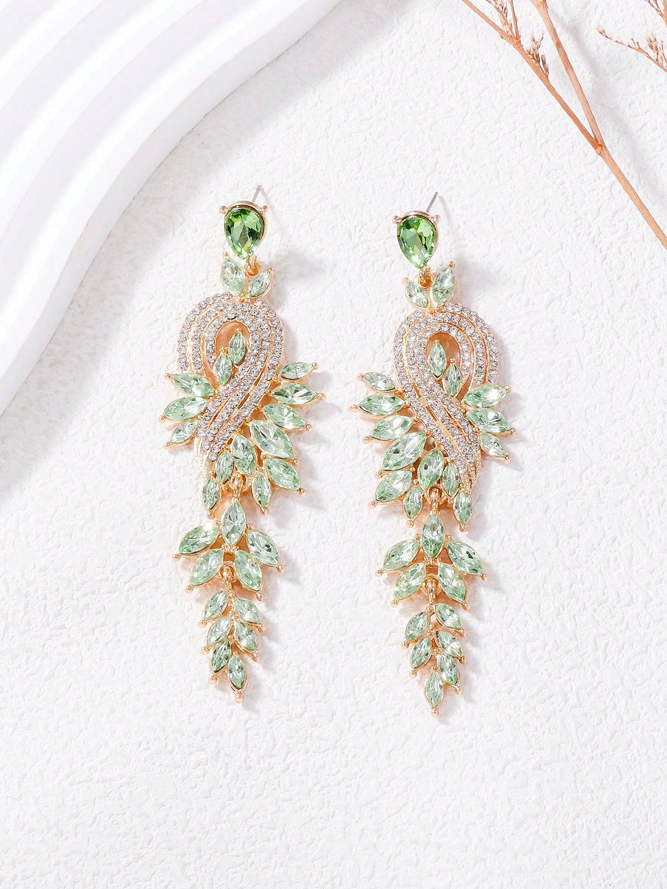 Rhinestone Decor Drop Earrings