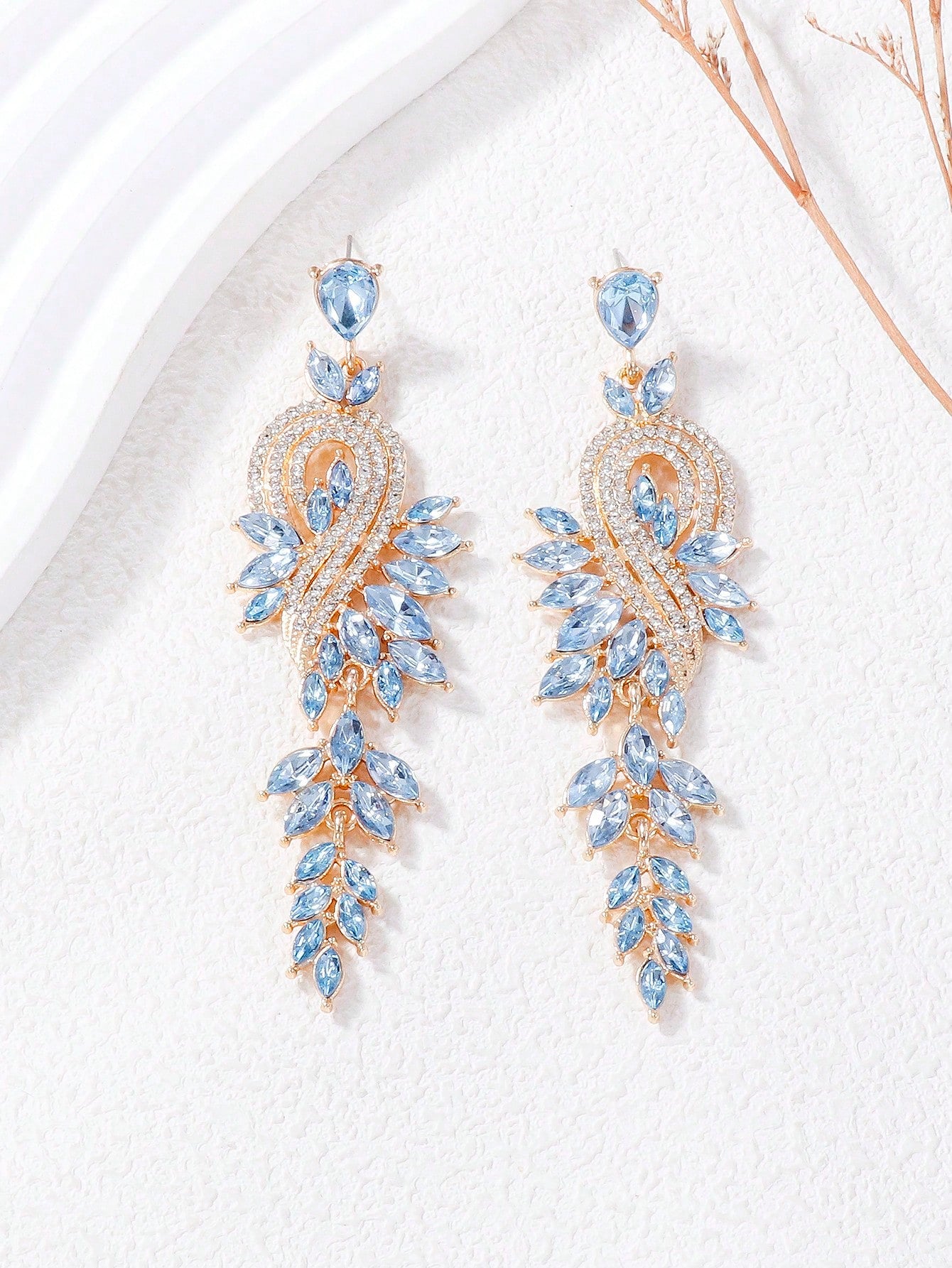 Rhinestone Decor Drop Earrings