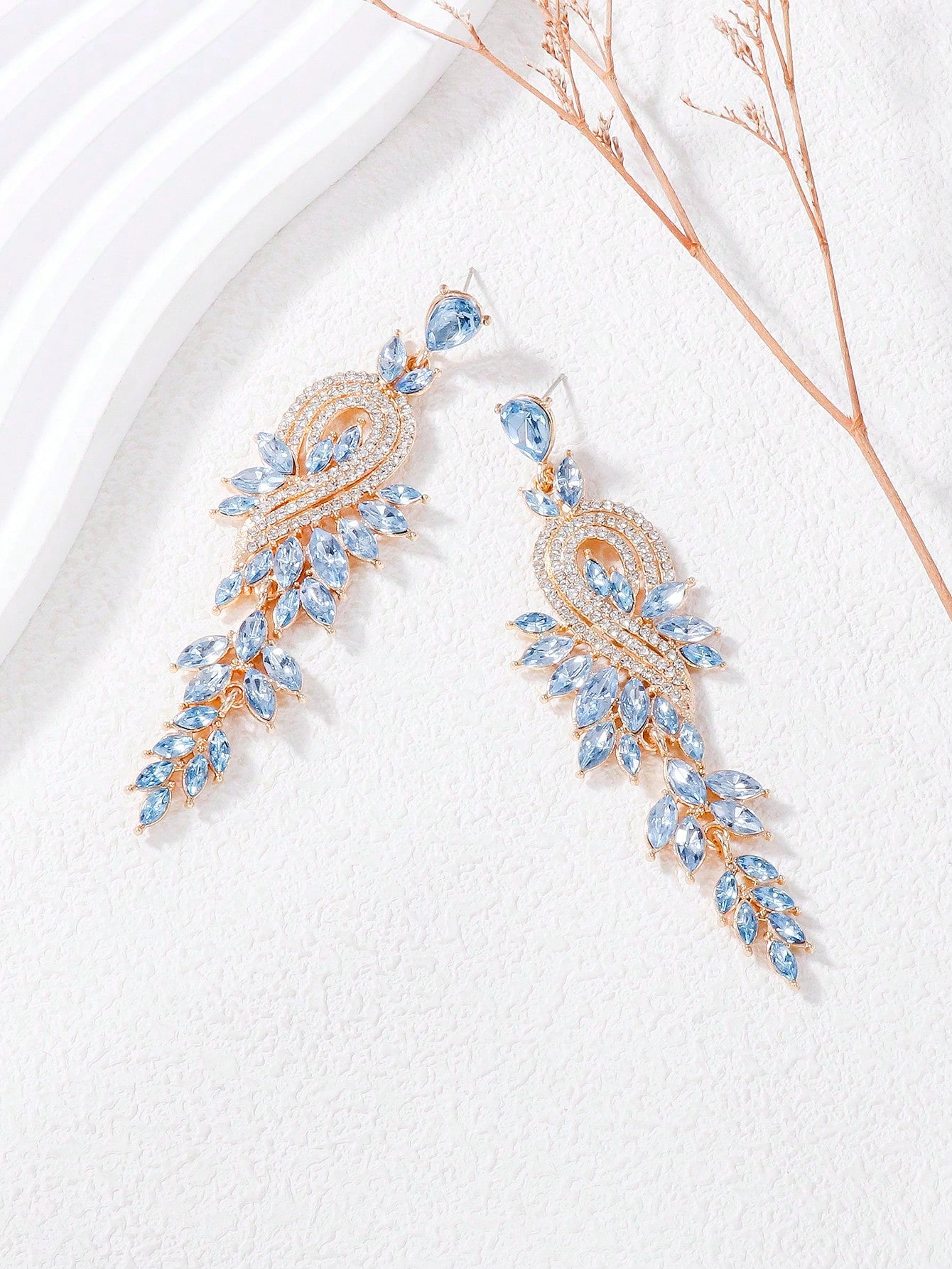 Rhinestone Decor Drop Earrings