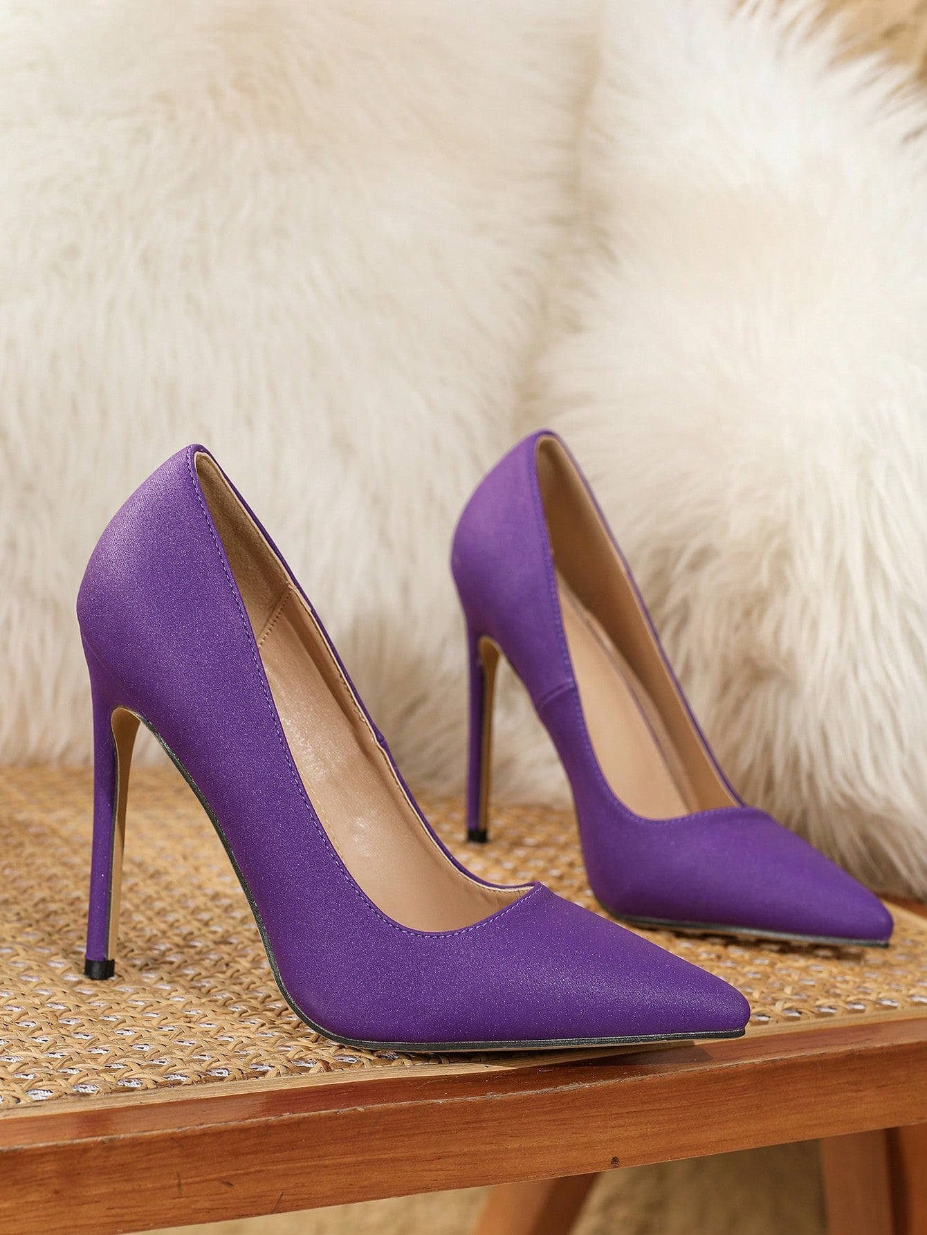 Sexy Light Purple High-Heeled Pointed Toes Stilettos