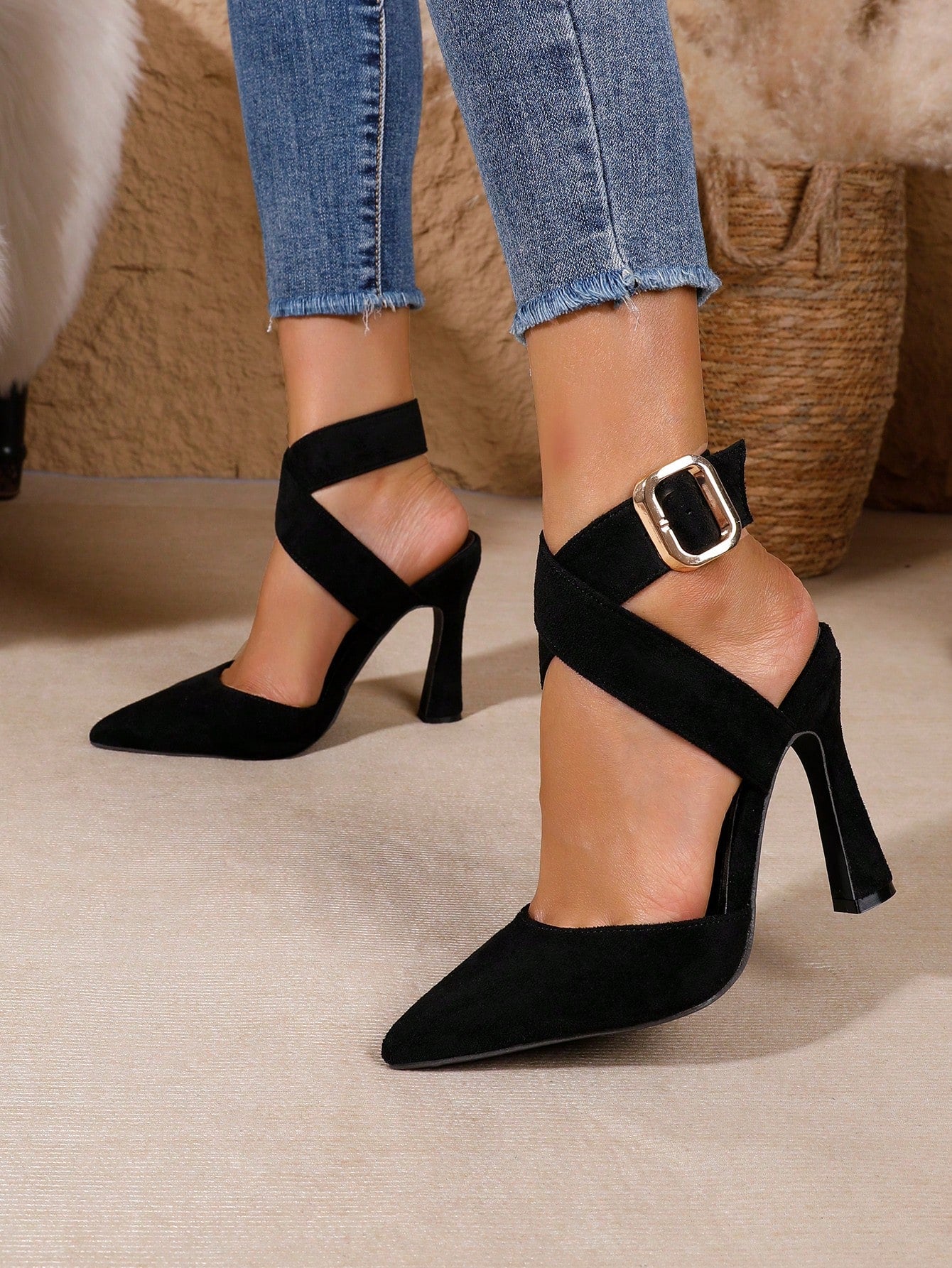 Pointed Toe Stiletto High-Heeled Shoes