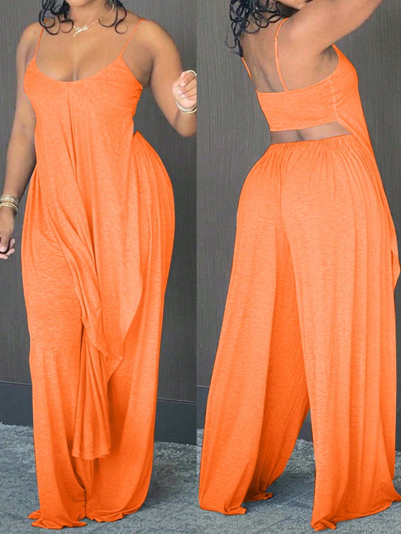 Plus Size Camisole Two Piece Pant Set