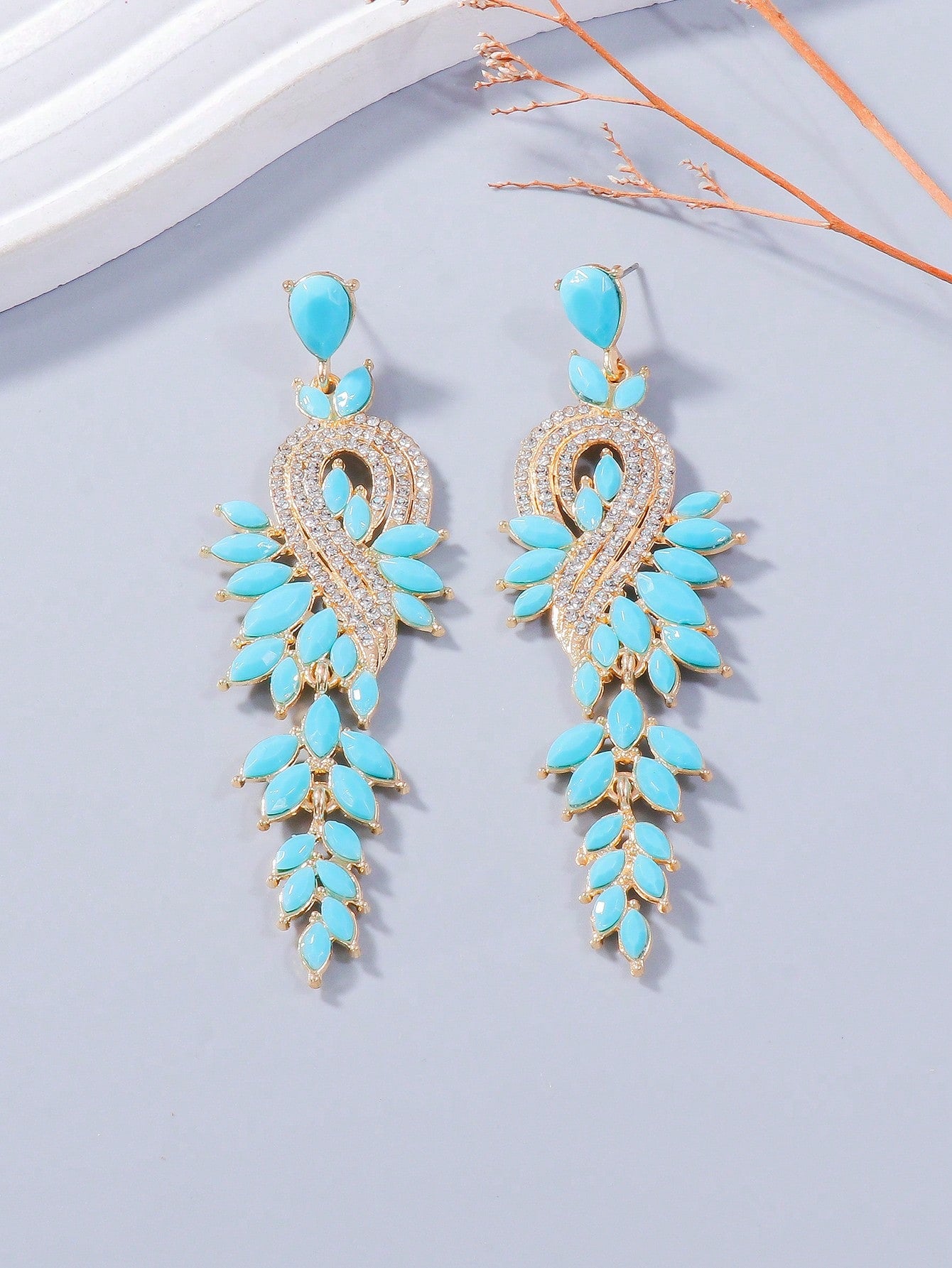 Rhinestone Decor Drop Earrings