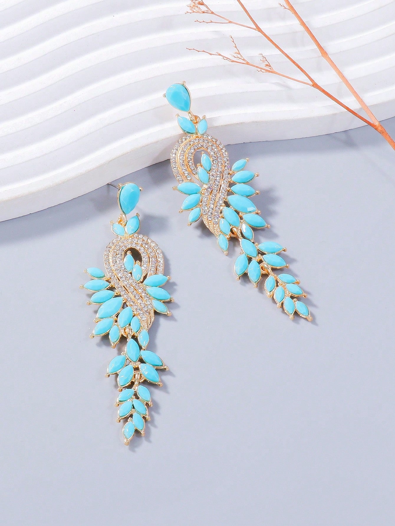 Rhinestone Decor Drop Earrings