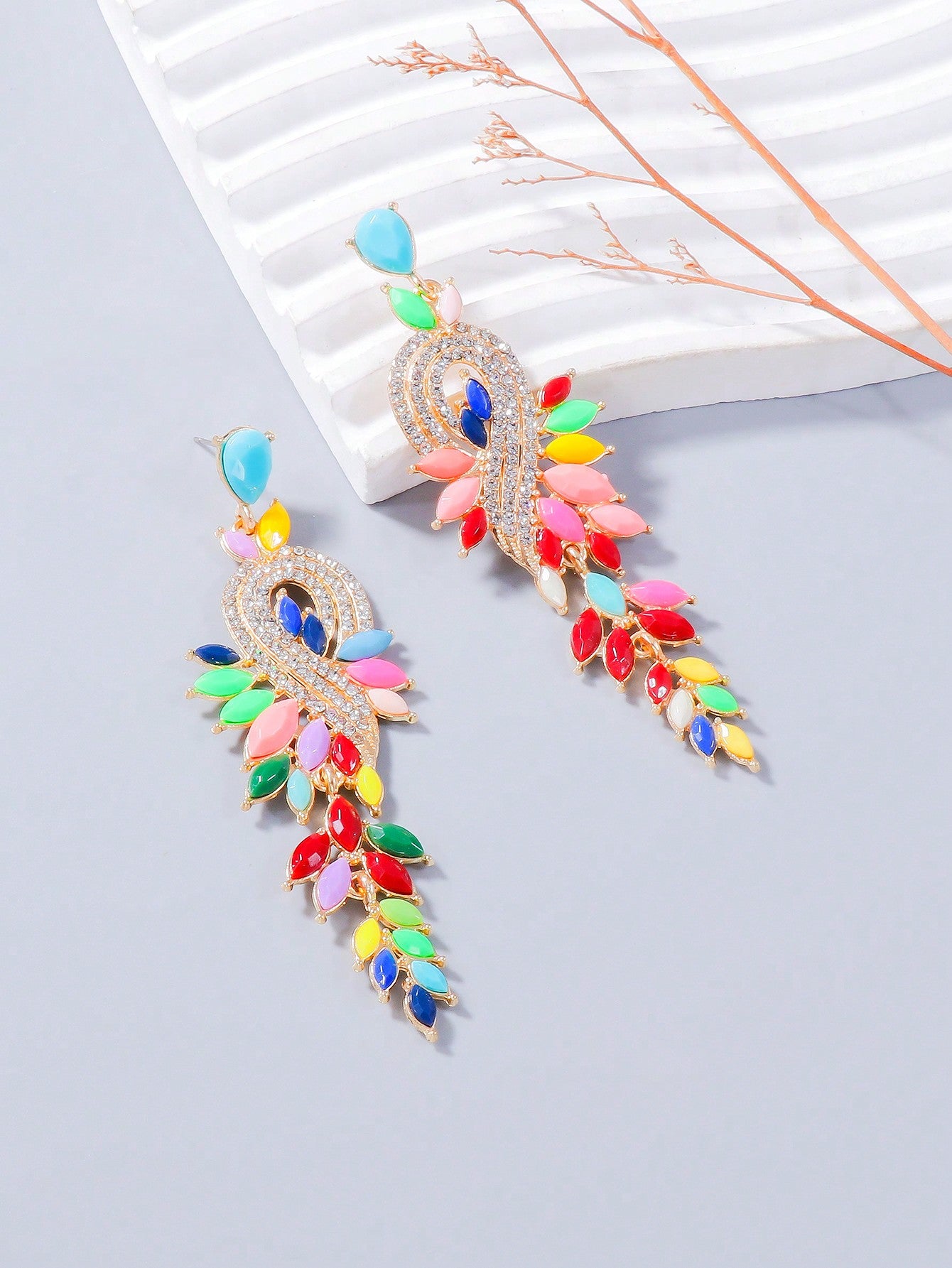 Rhinestone Decor Drop Earrings